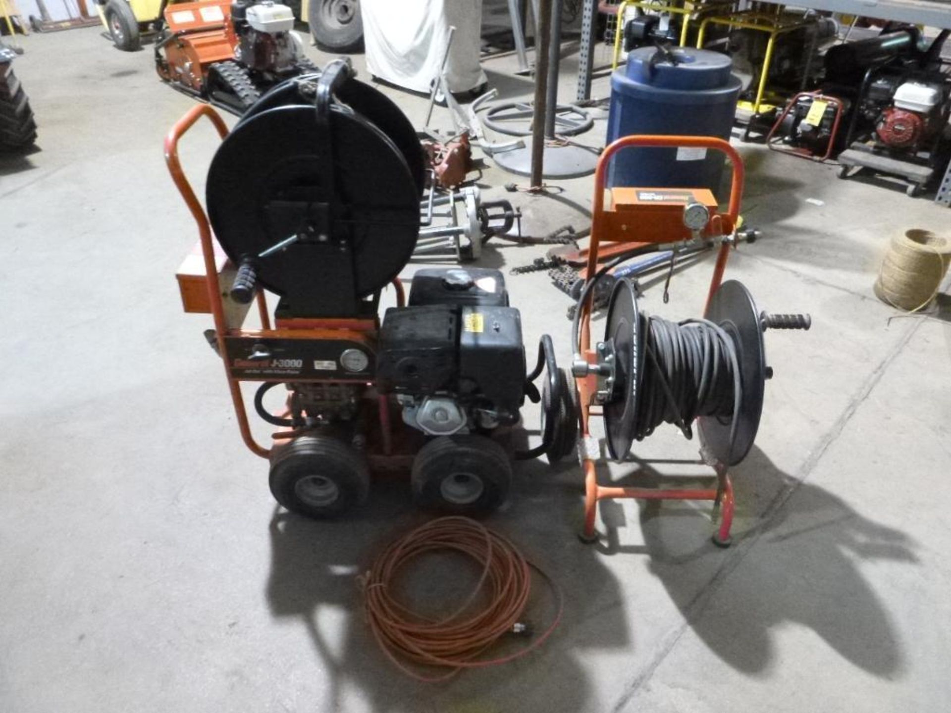 LOT: Jetter, Sewer, General J3000; Jetter Hose 200 ft. 3/8 in.; Jetter Hose 150 ft. 1/4 in.; Jetter