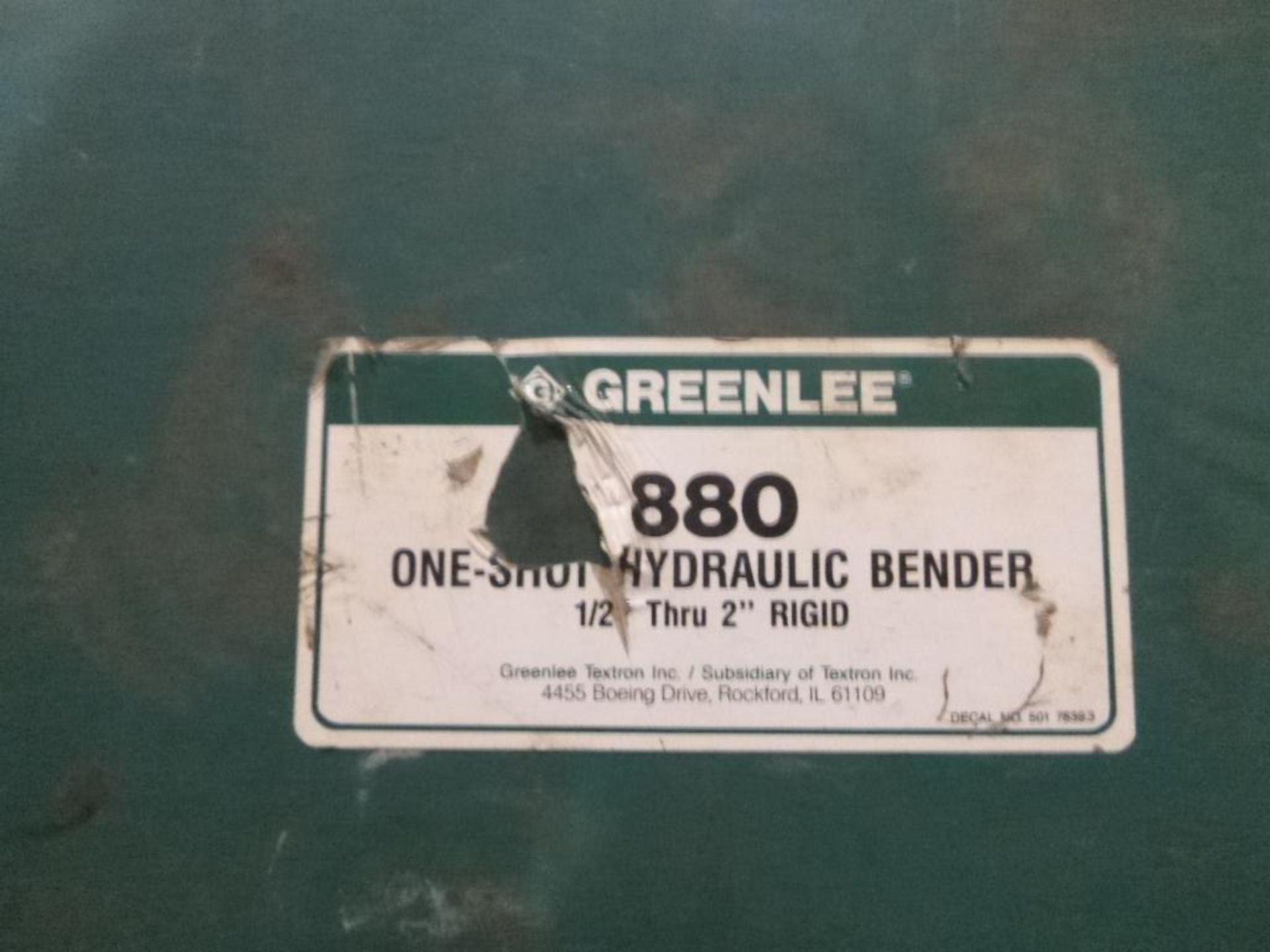 Greenlee 830 Bender, Hyd. Rid. 1/2 in. thru, , Rigid Pipe Only-IPS - Bild 7 aus 10