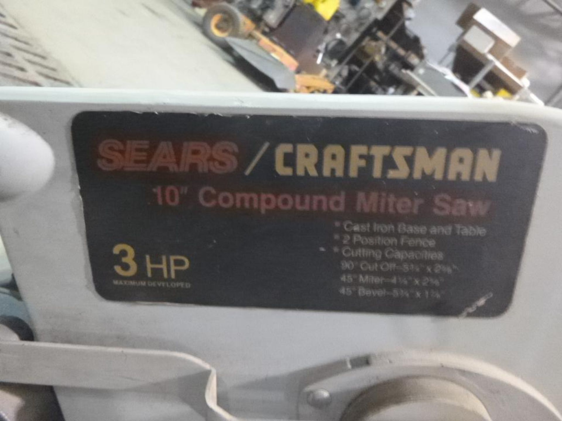 Saw, Miter Power 10 in. Compound, Craftsman Model 234600 - Image 2 of 4