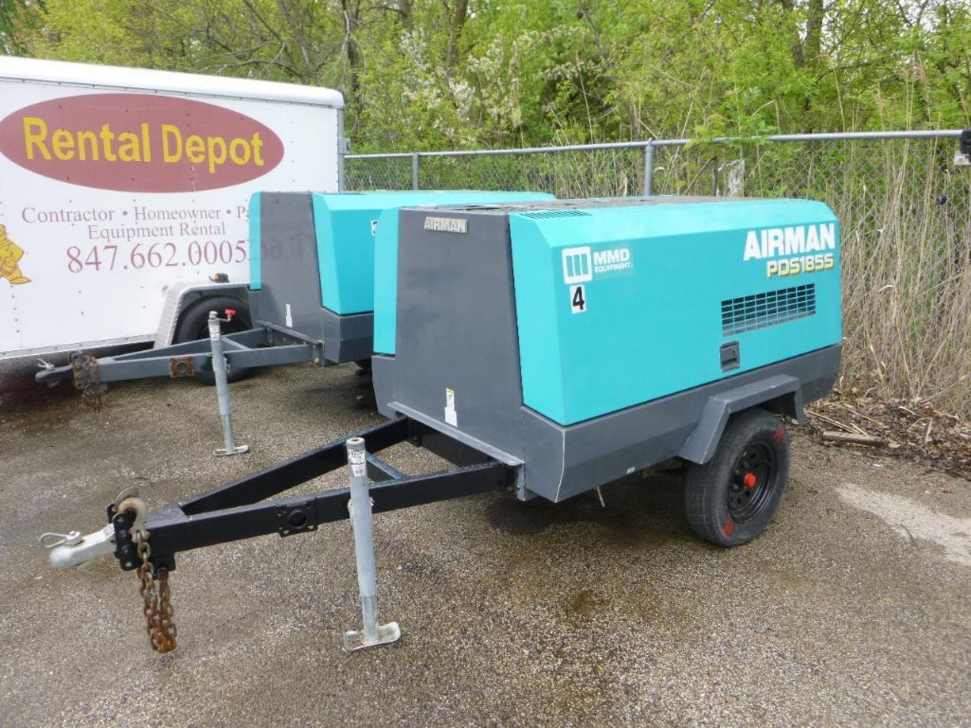 Airman 185 CFM Air Compressor, Trailer Mounted