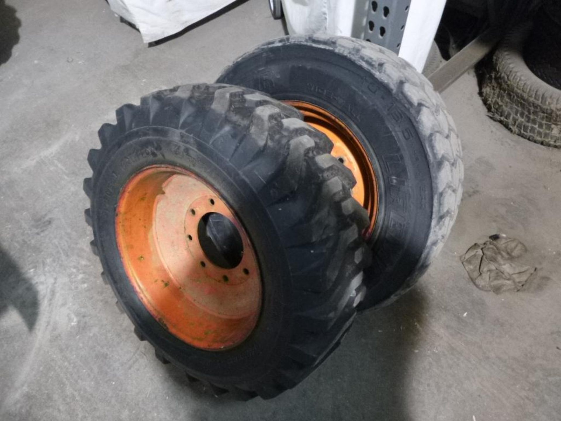 LOT: (2) Skid Steer Loader Spare Tires & Rims S185, 10-16.5 NHS