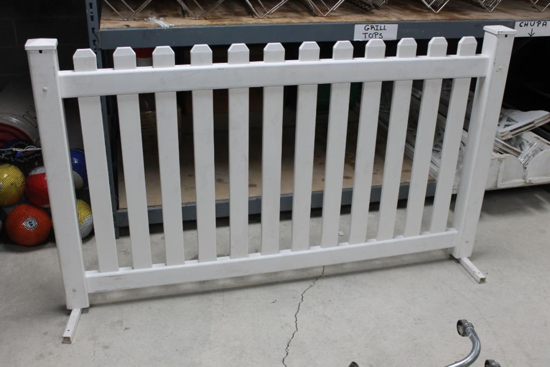 LOT: (10) Sections of White Picket Fencing - 6 ft. x 42 in. (sections interlock using bungie cords f