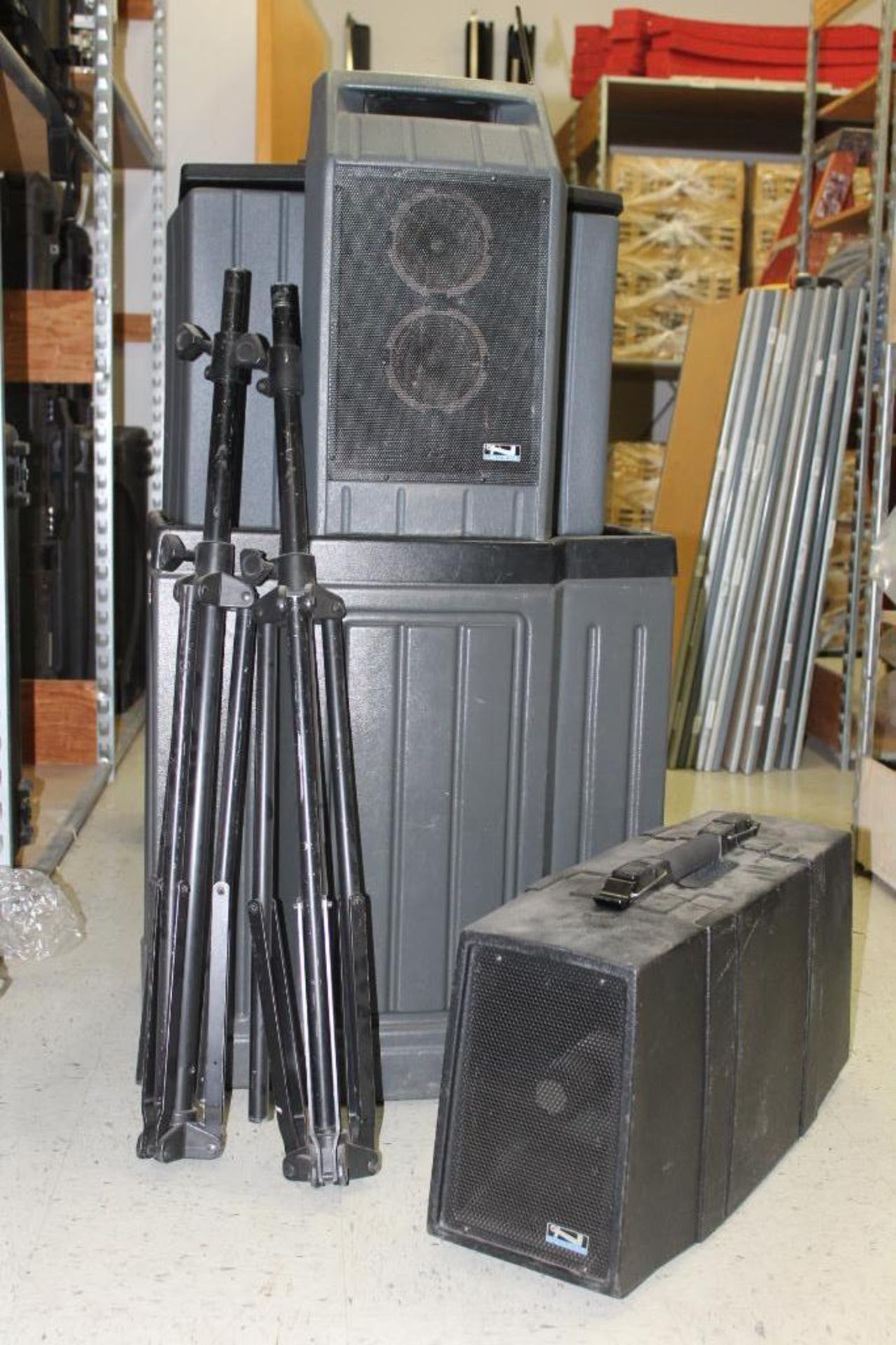 LOT: Anchor Ensign Podium Style PA System, with Additional Speakers/Stand and Additional Hand Held M