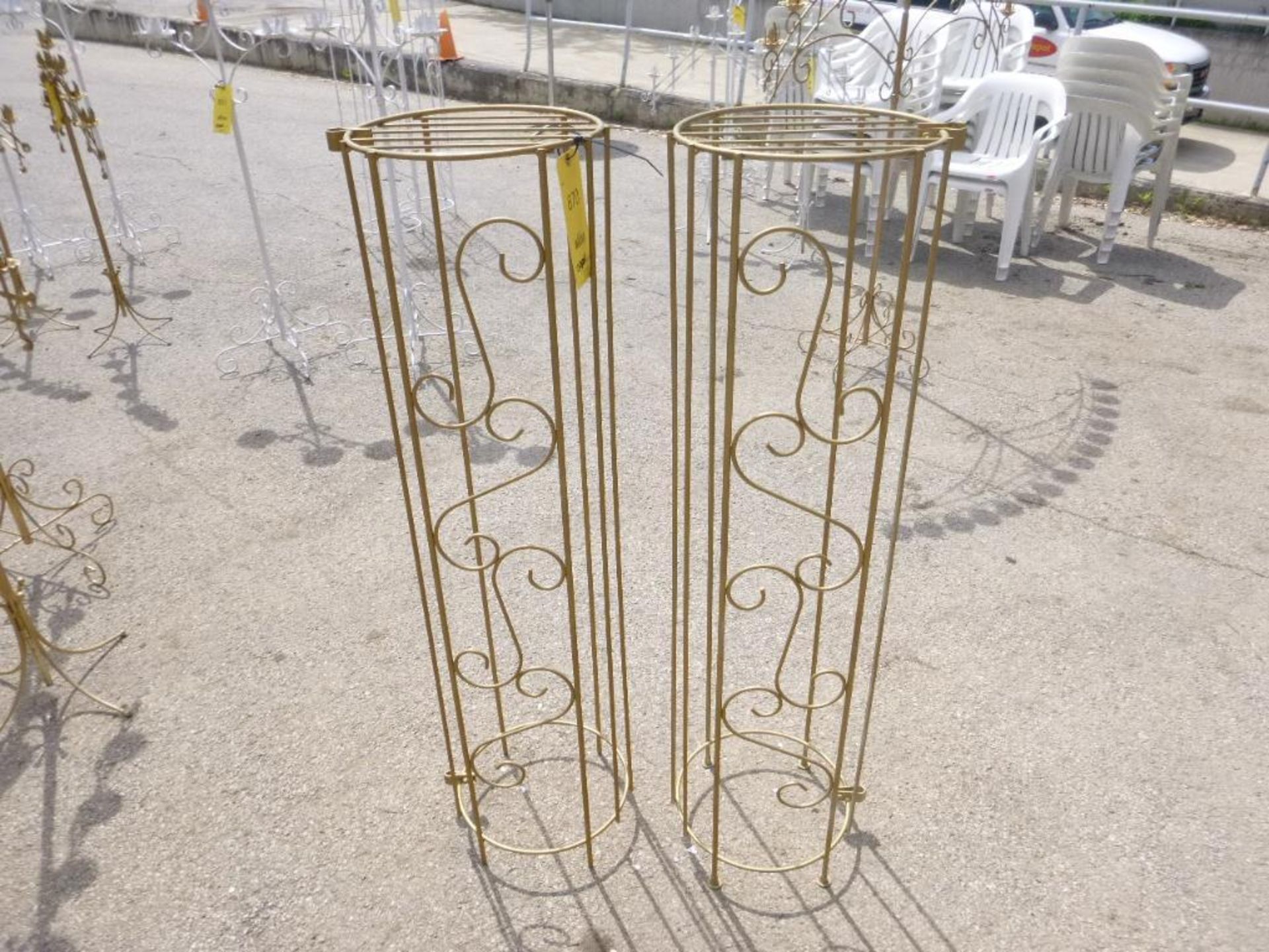 LOT: (2) Brass Plant Stand