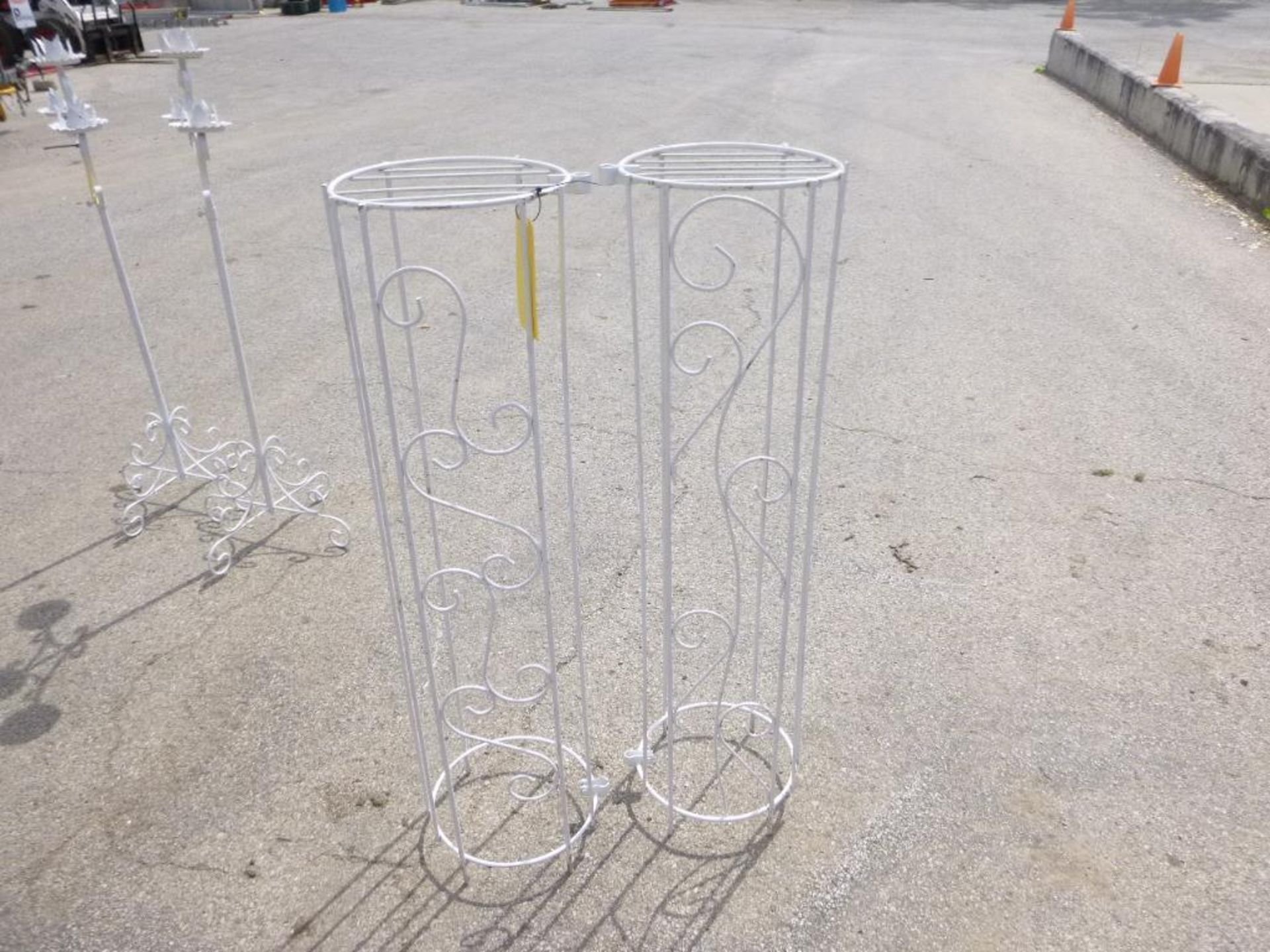 LOT: (2) Brass Plant Stand