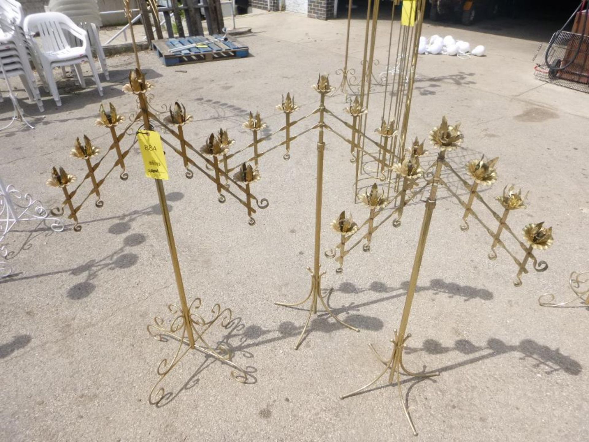 LOT: Set Brass Candlabra, 7 Light