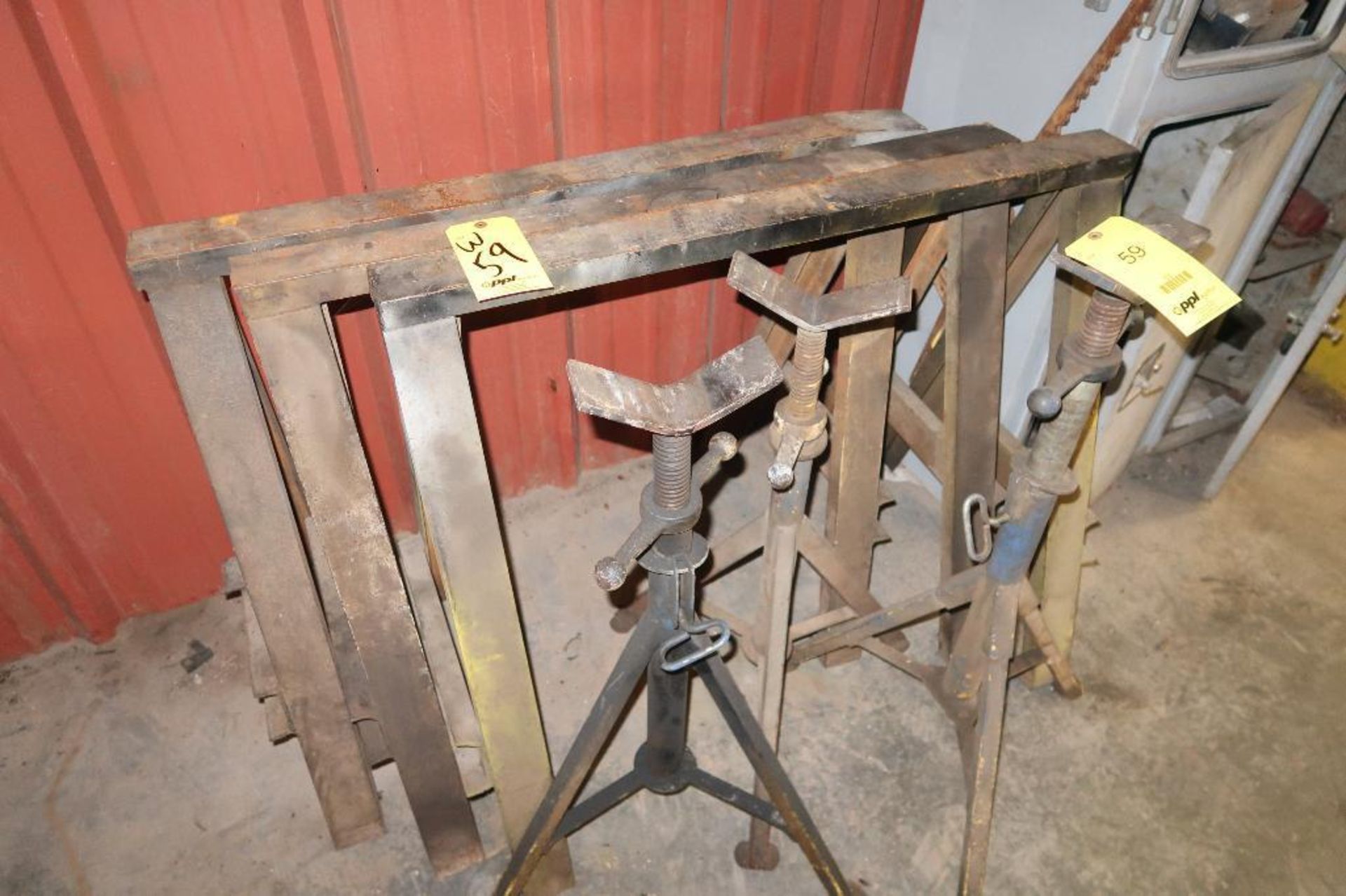 LOT: (3) Pipe Stands, (3) A-Frame Steel Stands