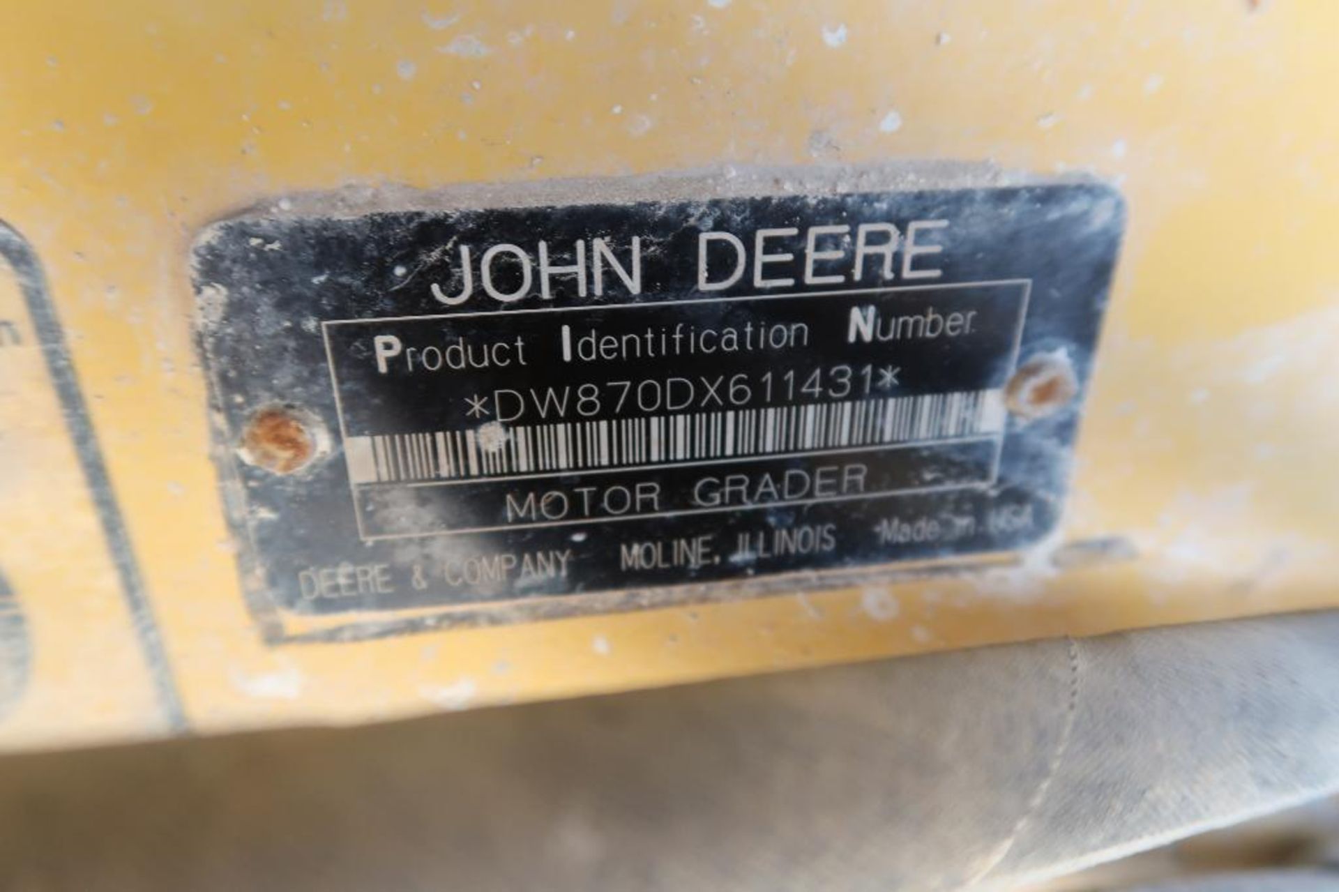 2007 John Deere Motor Grader Model 870D, S/N DW870DX611431, with Ripper (10,340 hours indicated) - Image 8 of 8