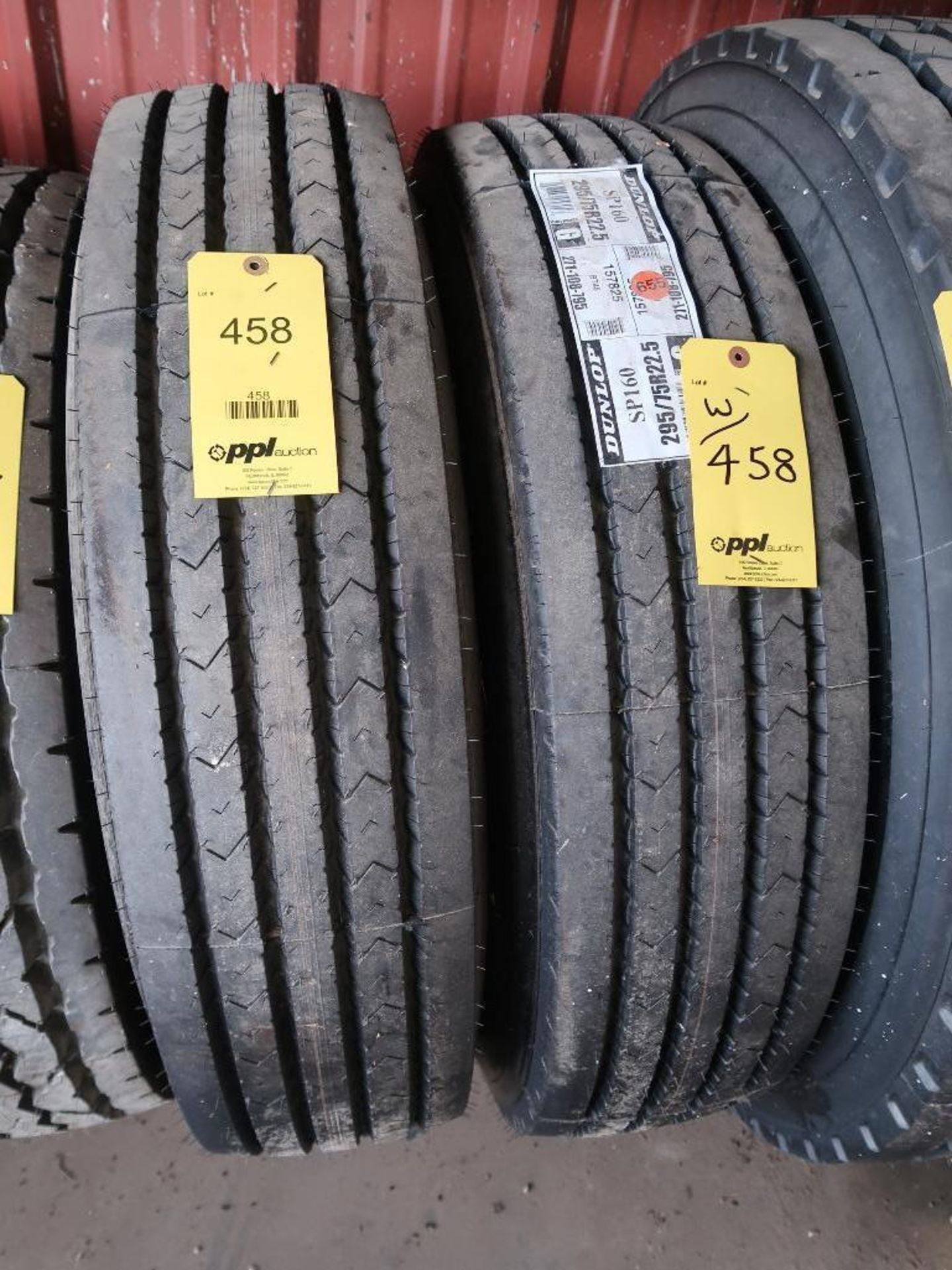 LOT: (2) Dunlop 295/75R22.5 Tires (new)