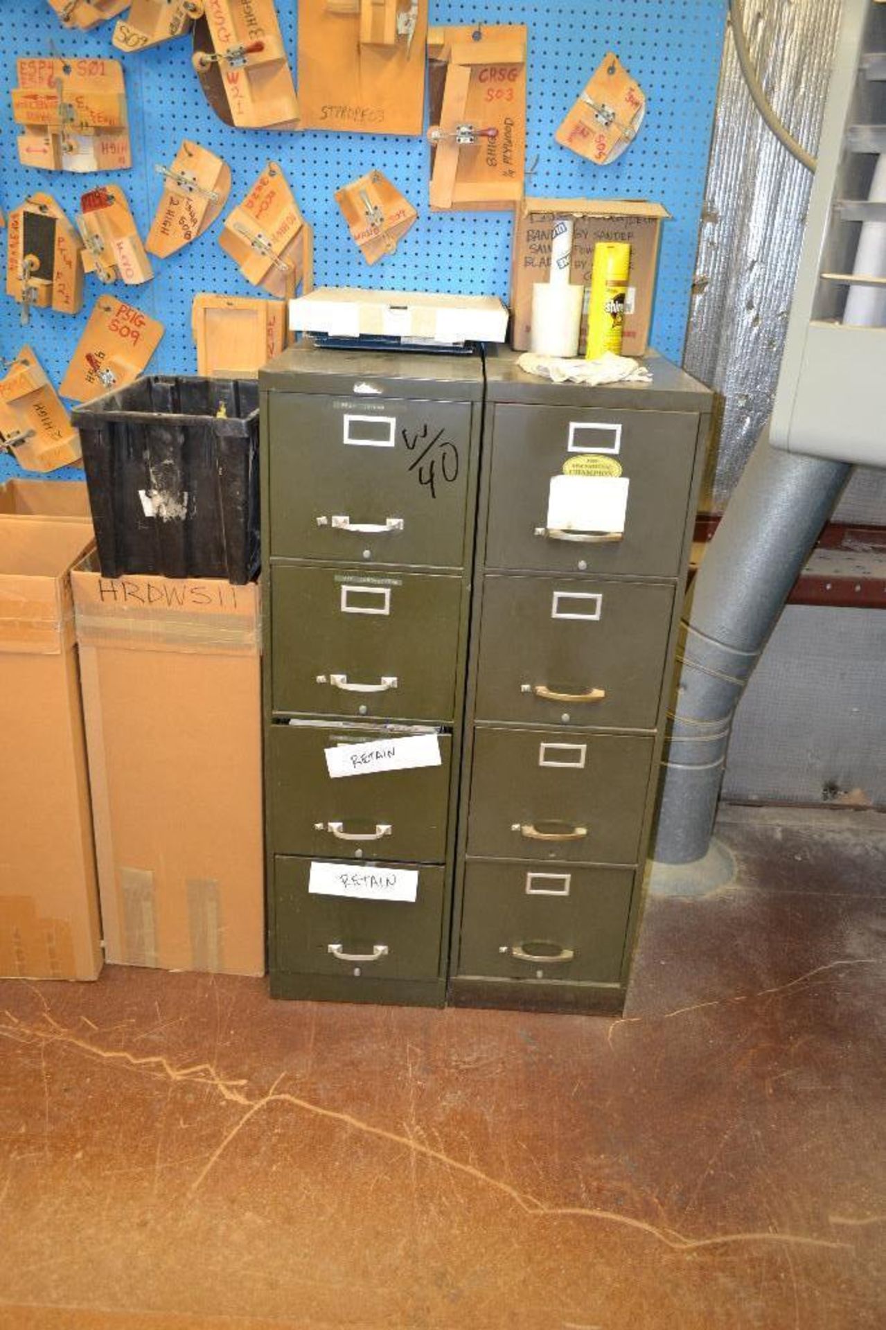 LOT: Steel Cabinet, (2) File Cabinets, Desk, Computer - Image 2 of 2