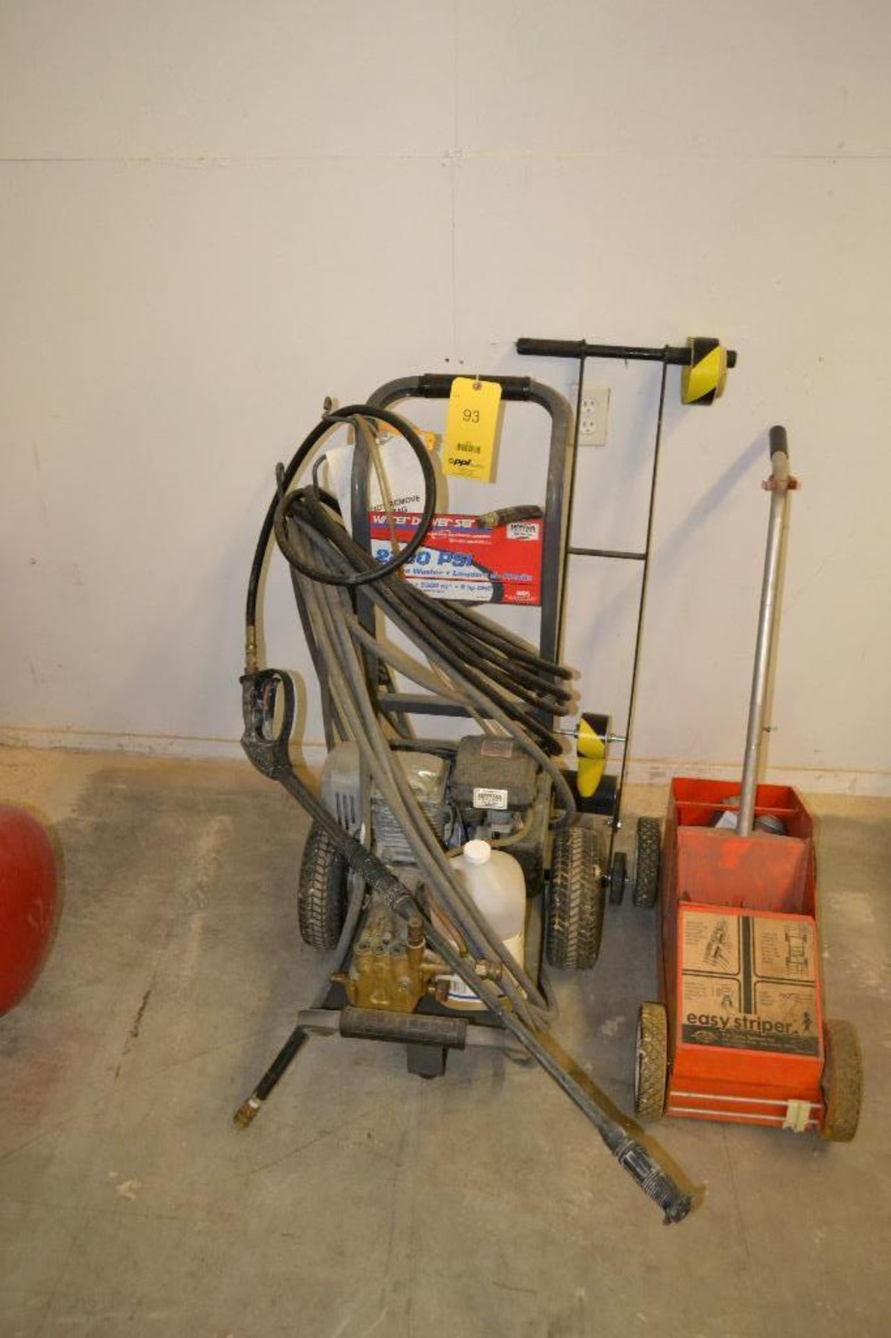 LOT: Water Driver 2200 PSI Electric Pressure Washer, Easy Striper Floor Striper, Caution Taper