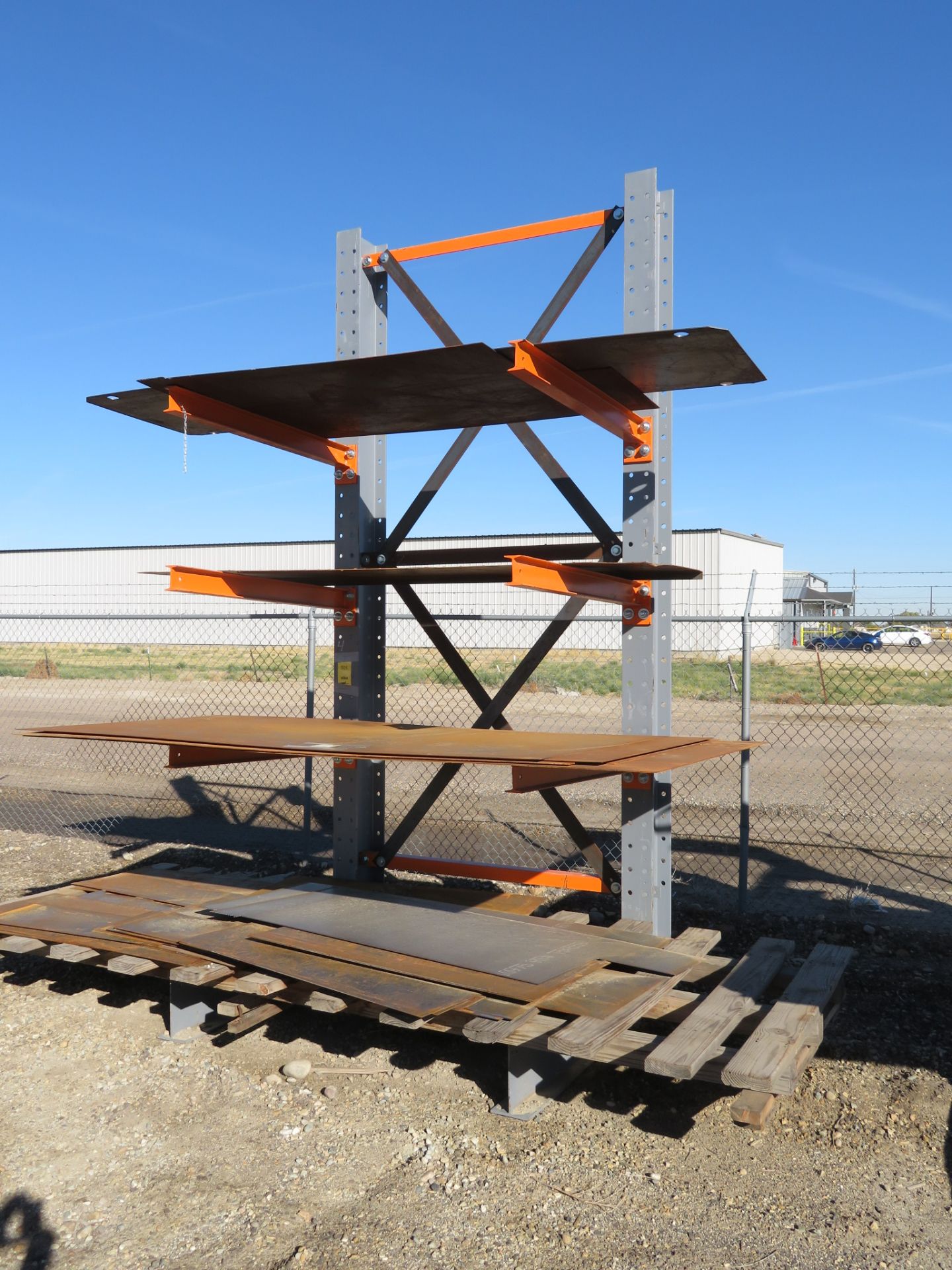 115 in. Wide x 6 ft. Deep x 10 ft. High Double-Leg Single-Side Pre-Fab I-Beam Material Stand (#4)