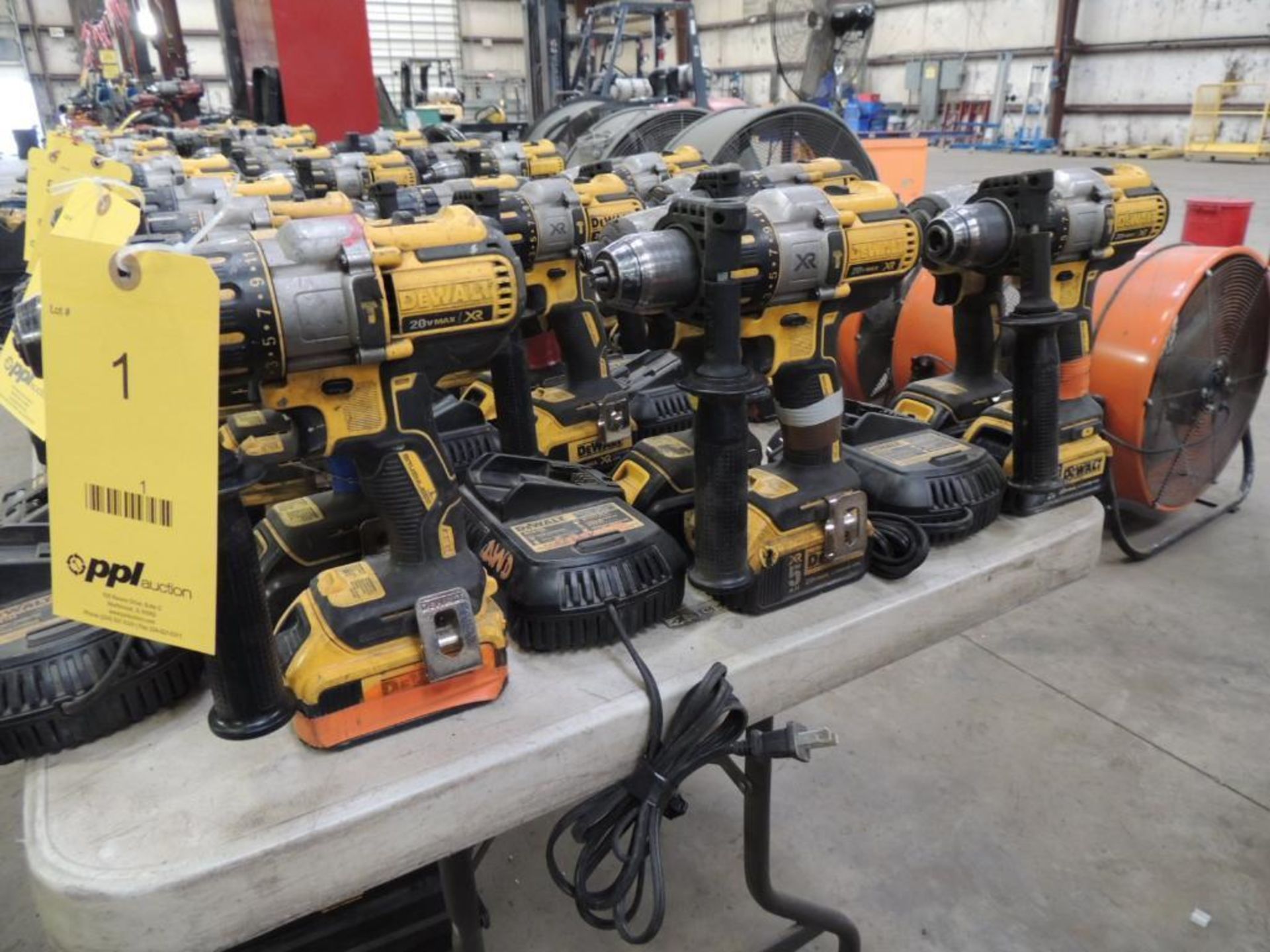 LOT: Dewalt 1/4 in. Impact, 1/2 in. Drill with (2) Batteries, Charger, 20 Volt