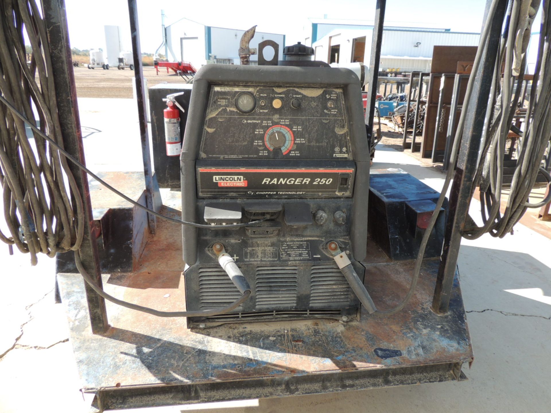 Lincoln Ranger 250 Trailer Mounted Welder, with Tool Box & Work Light, Ball Hitch