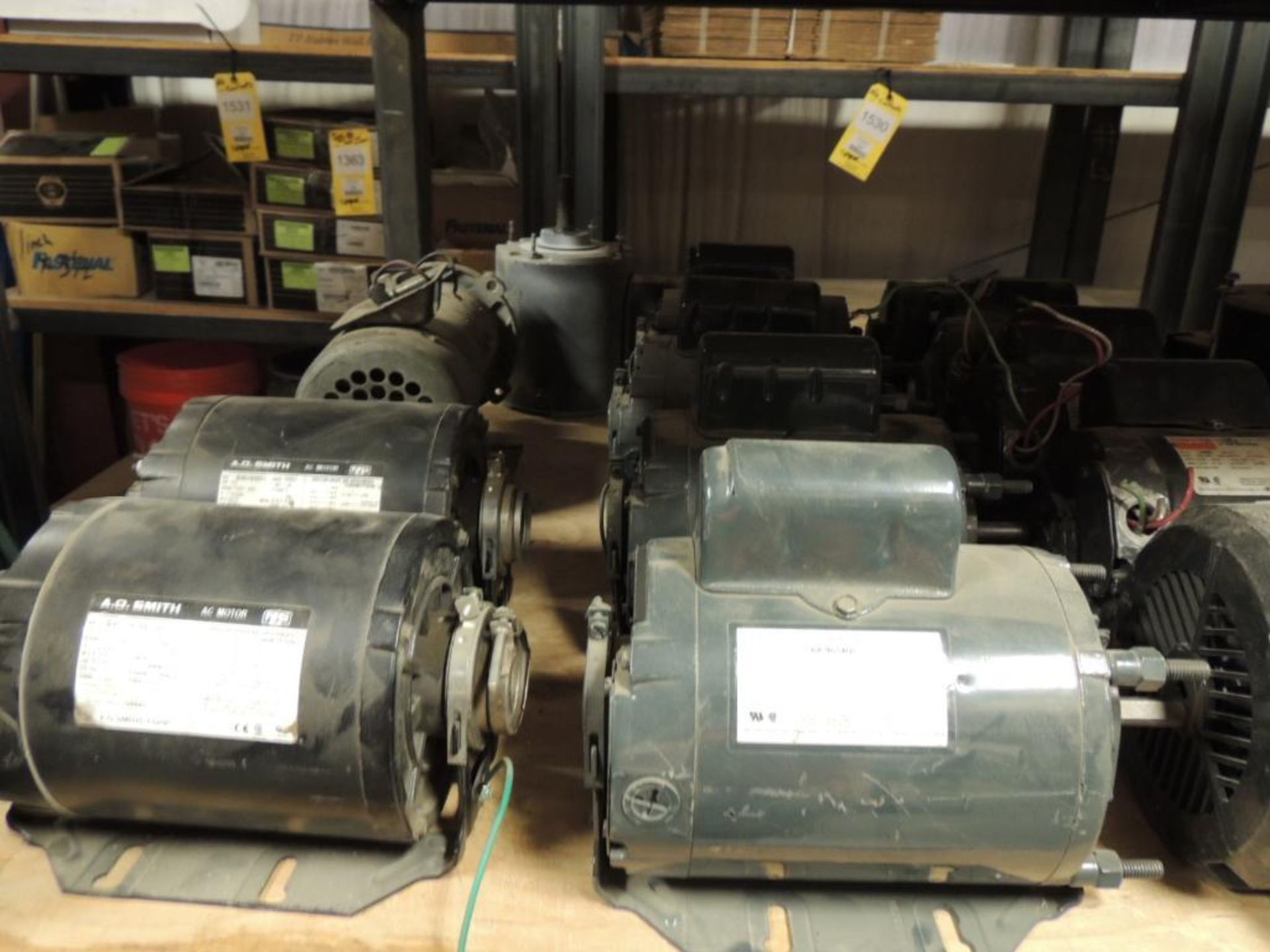 LOT: (6) A.O. Smith Electric Motors - 1/3 HP to 1 HP, (18) Dayton Motors - 1/3 HP to 1 HP, (3)