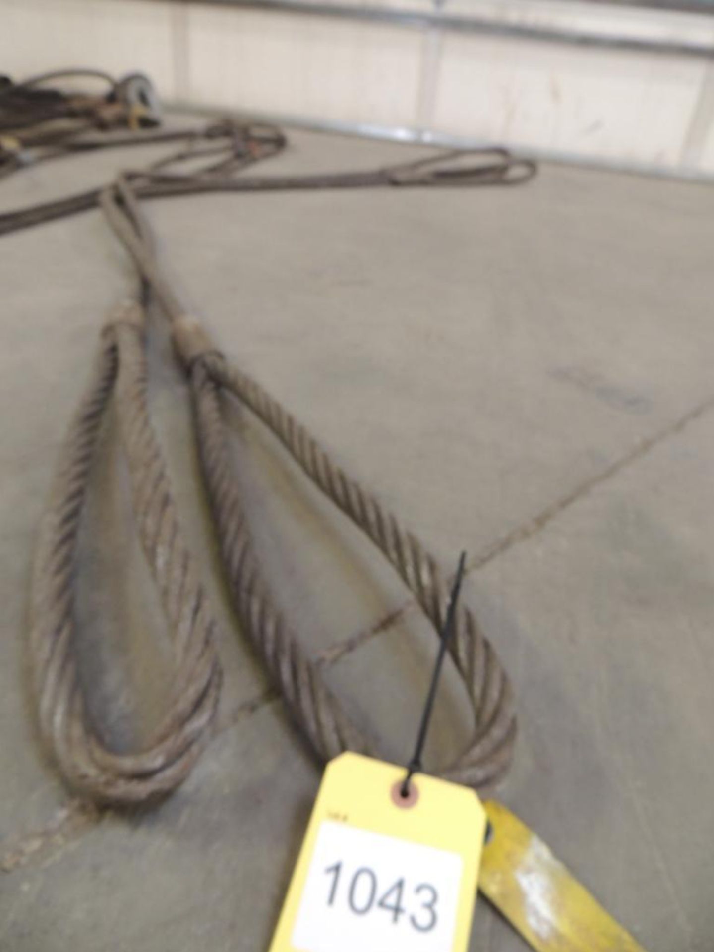 LOT: (2) 1 in. x 10 ft. Lifting Cables, 18 in. Eye, 19,600 lb. Capacity