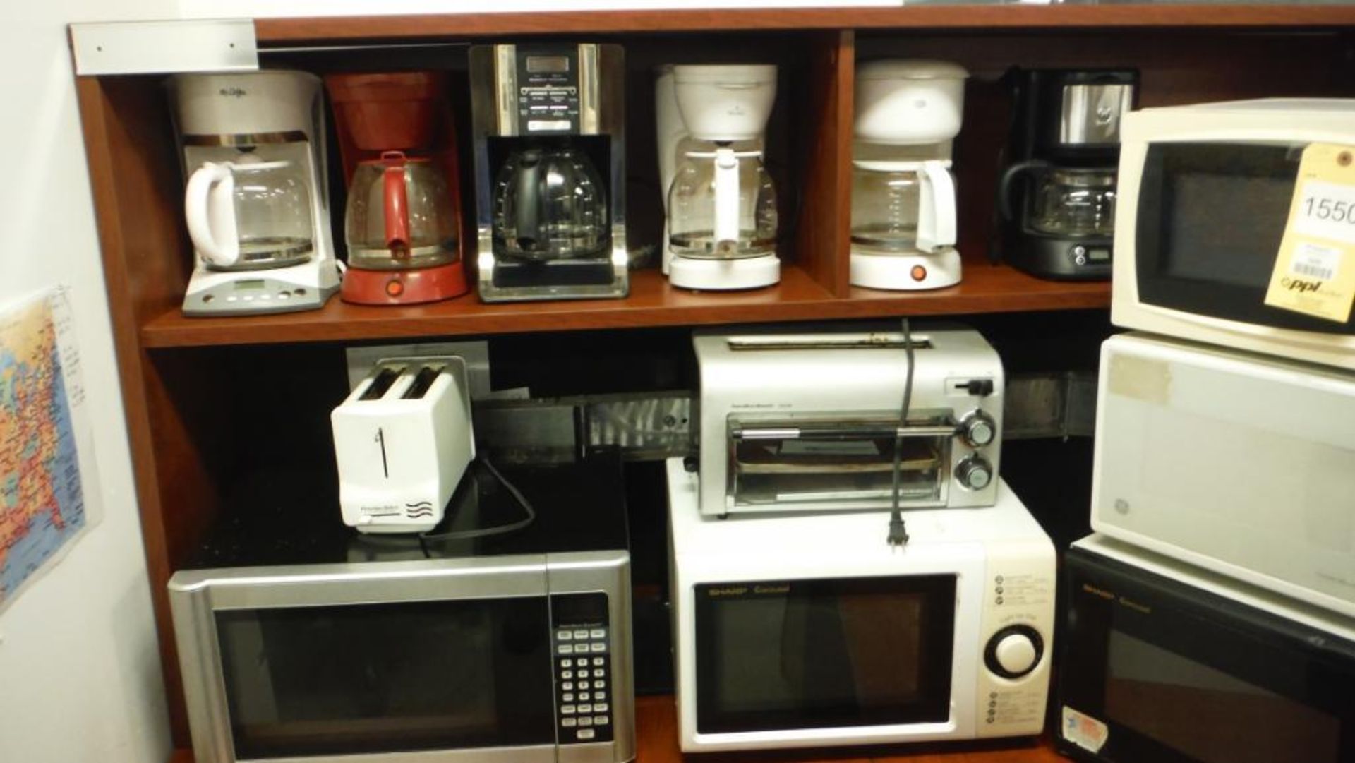 LOT: (8) Microwave Ovens, (7) Coffee Pots
