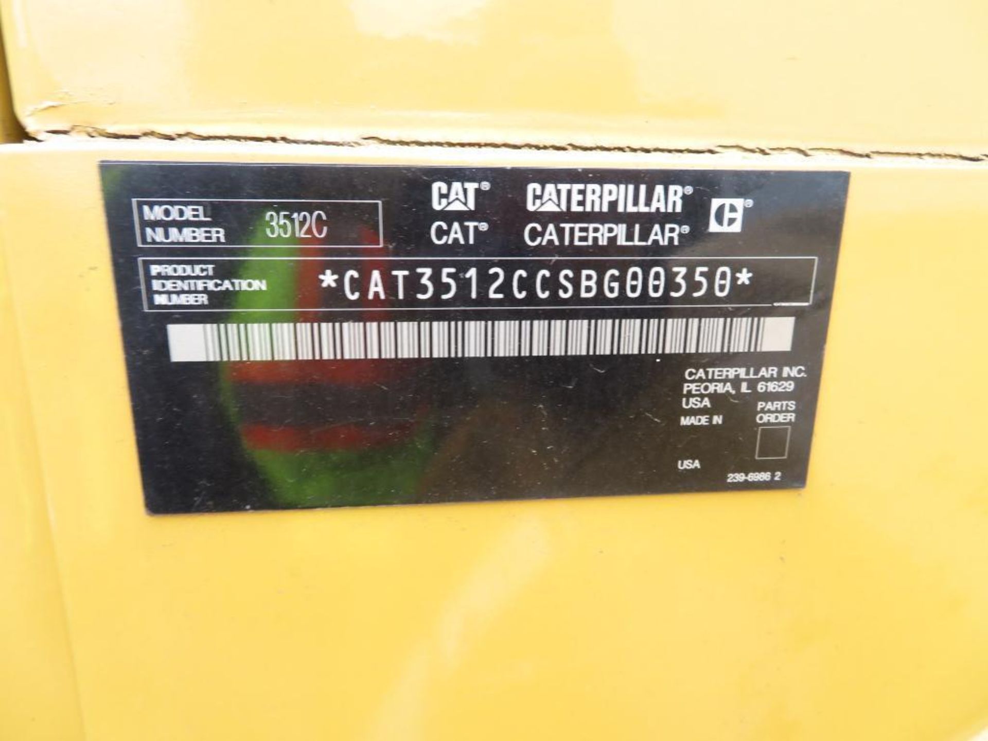 2007 Caterpillar Generator Model 3512C, S/N CAT3512CCSBG00350, 1875 KVA, 60 Hz - Image 3 of 3