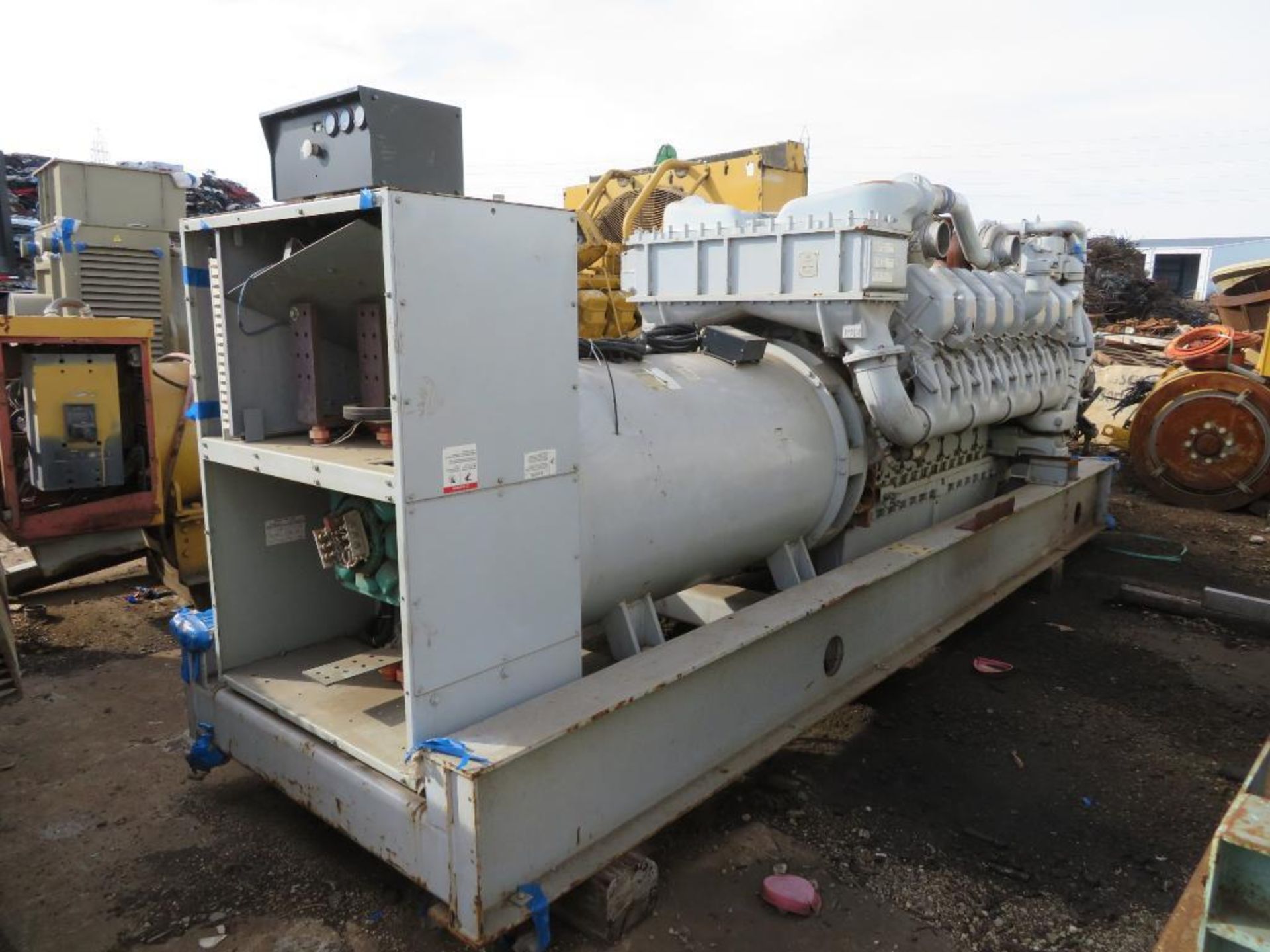 2001 Modine 16-Cylinder Detroit Diesel Skid Mounted Generator Set Model ...