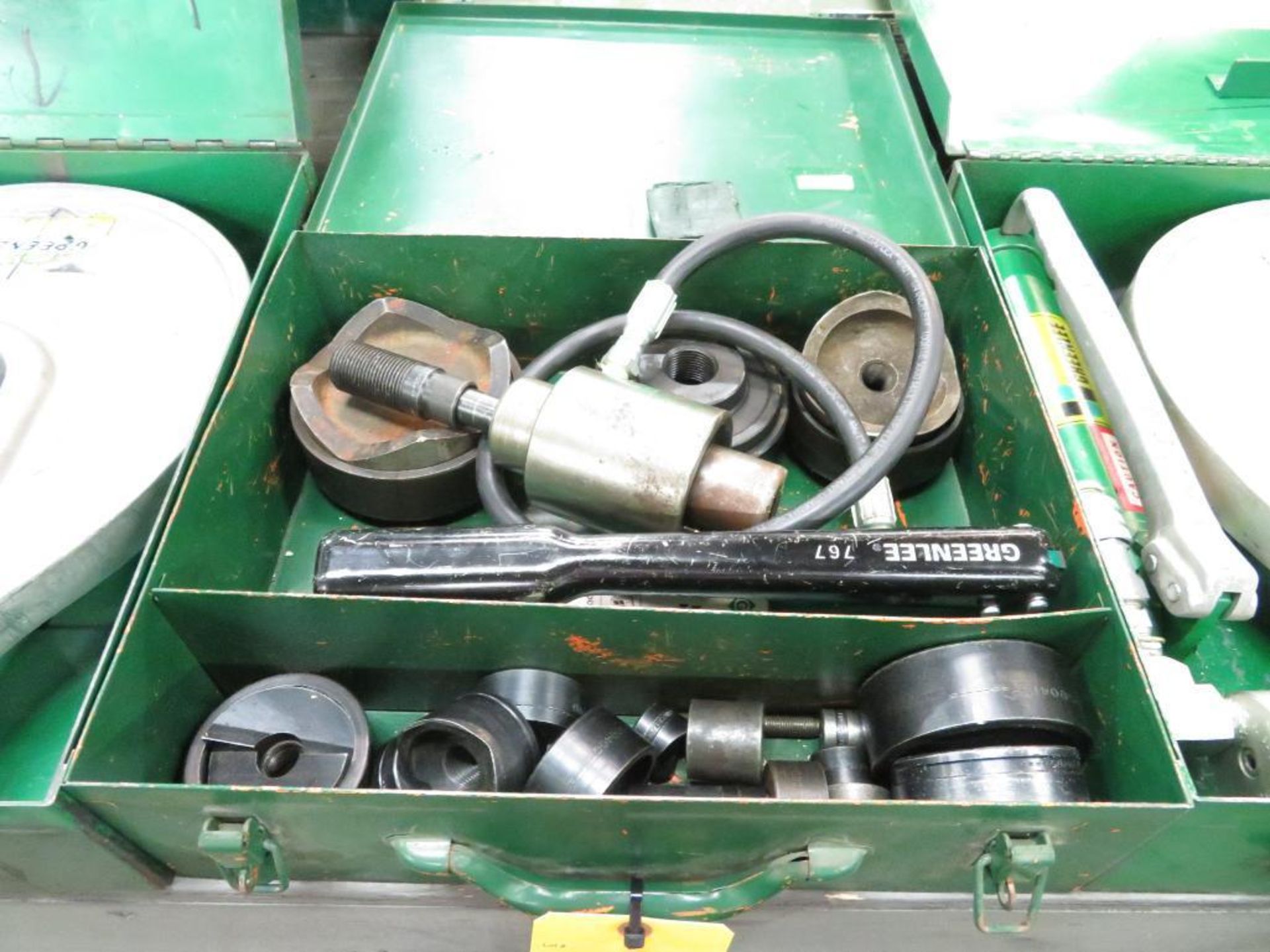 LOT: Greenlee No. 767 Hydraulic Punch Set, with Manual Pump, Dies, Case