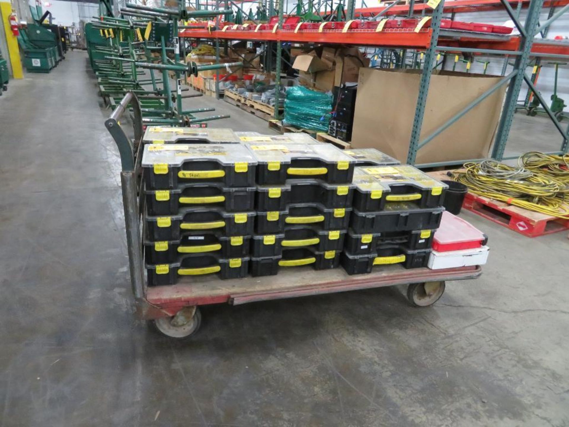 4-Wheel Wood Deck Warehouse Cart