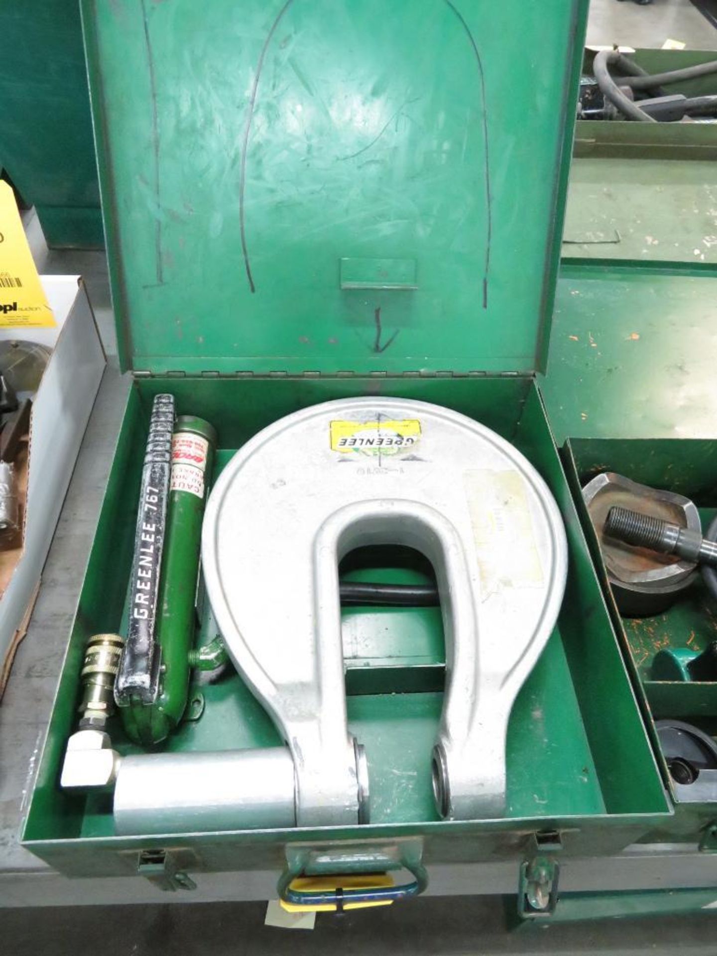 LOT: Greenlee No. 767 Hydraulic Punch Set, with Manual Pump, 8 in. C-Frame Punch, Case