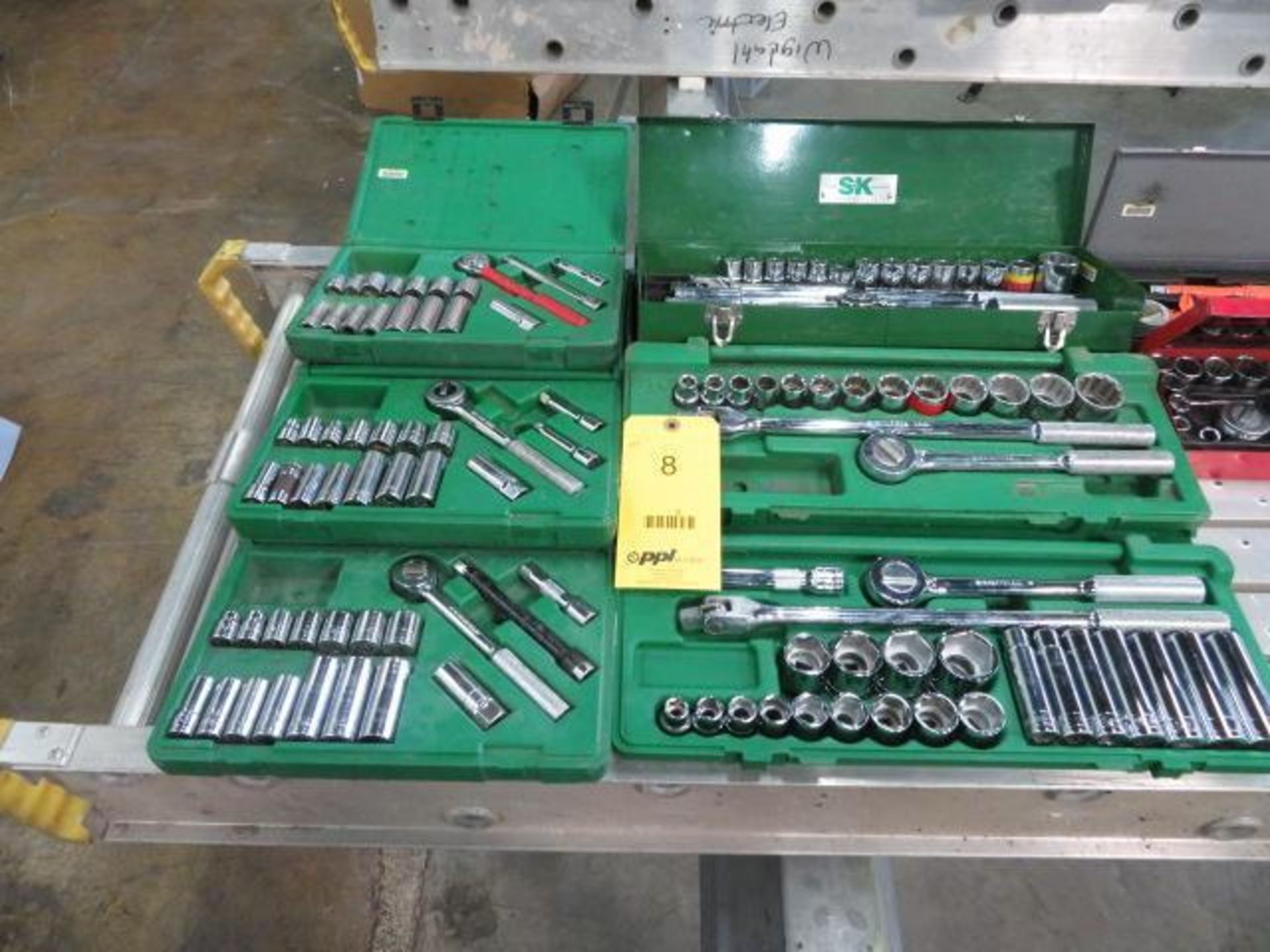 LOT: (8) Assorted Partial Socket Sets, with Cases