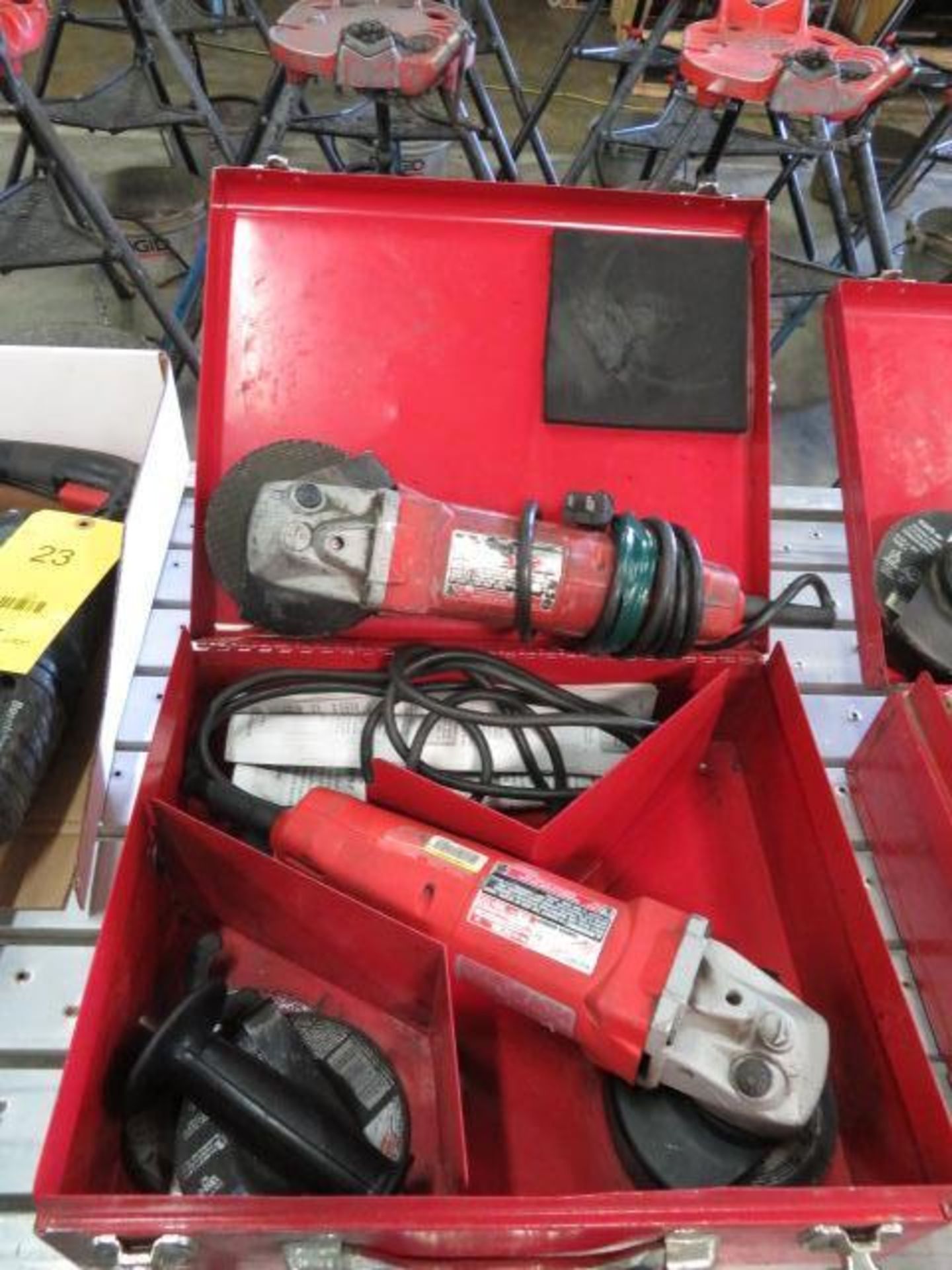 LOT: (2) Milwaukee Electric Angle Grinders, with (1) Case