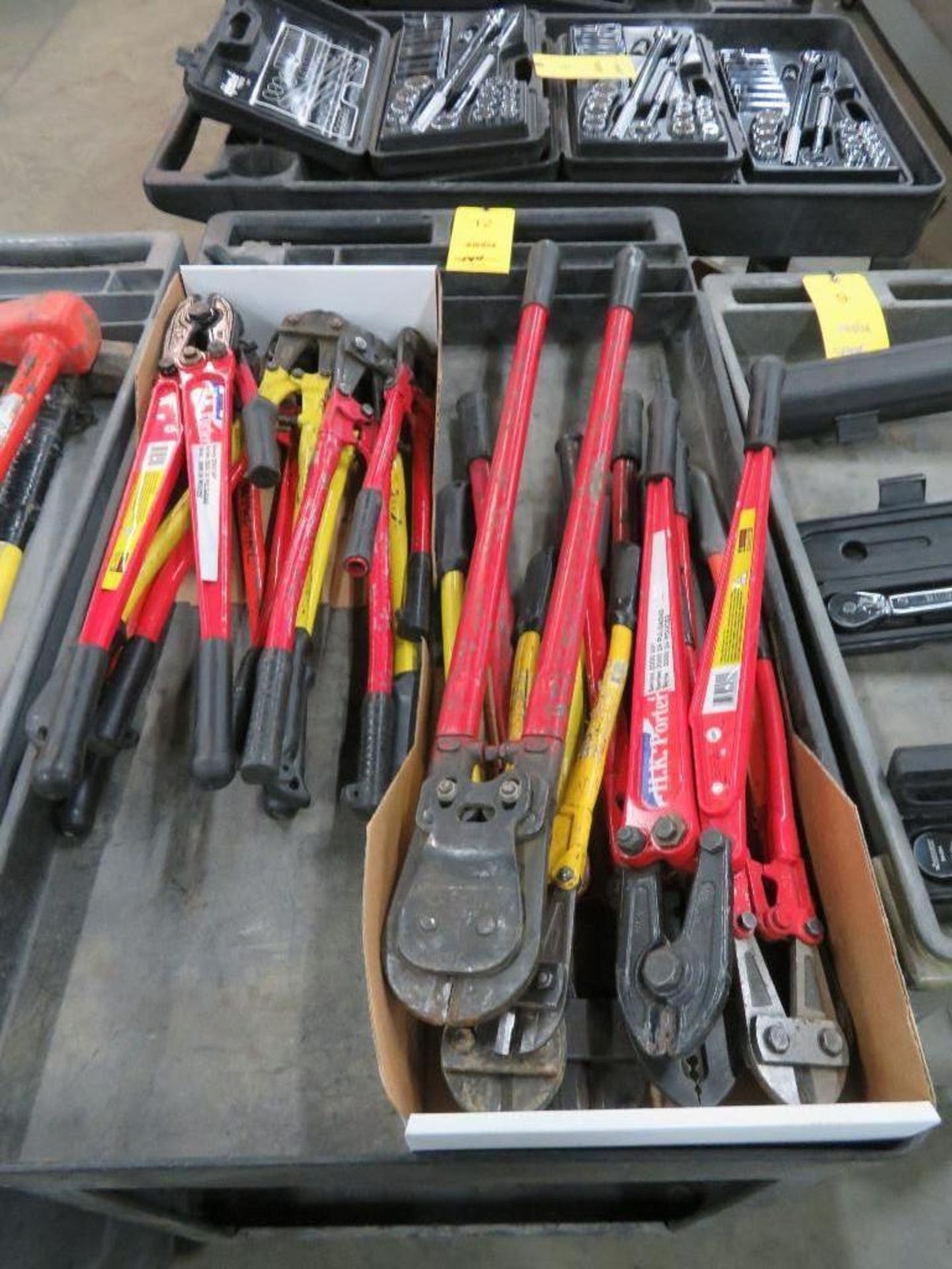 LOT: Cart with Assorted Bolt Cutters