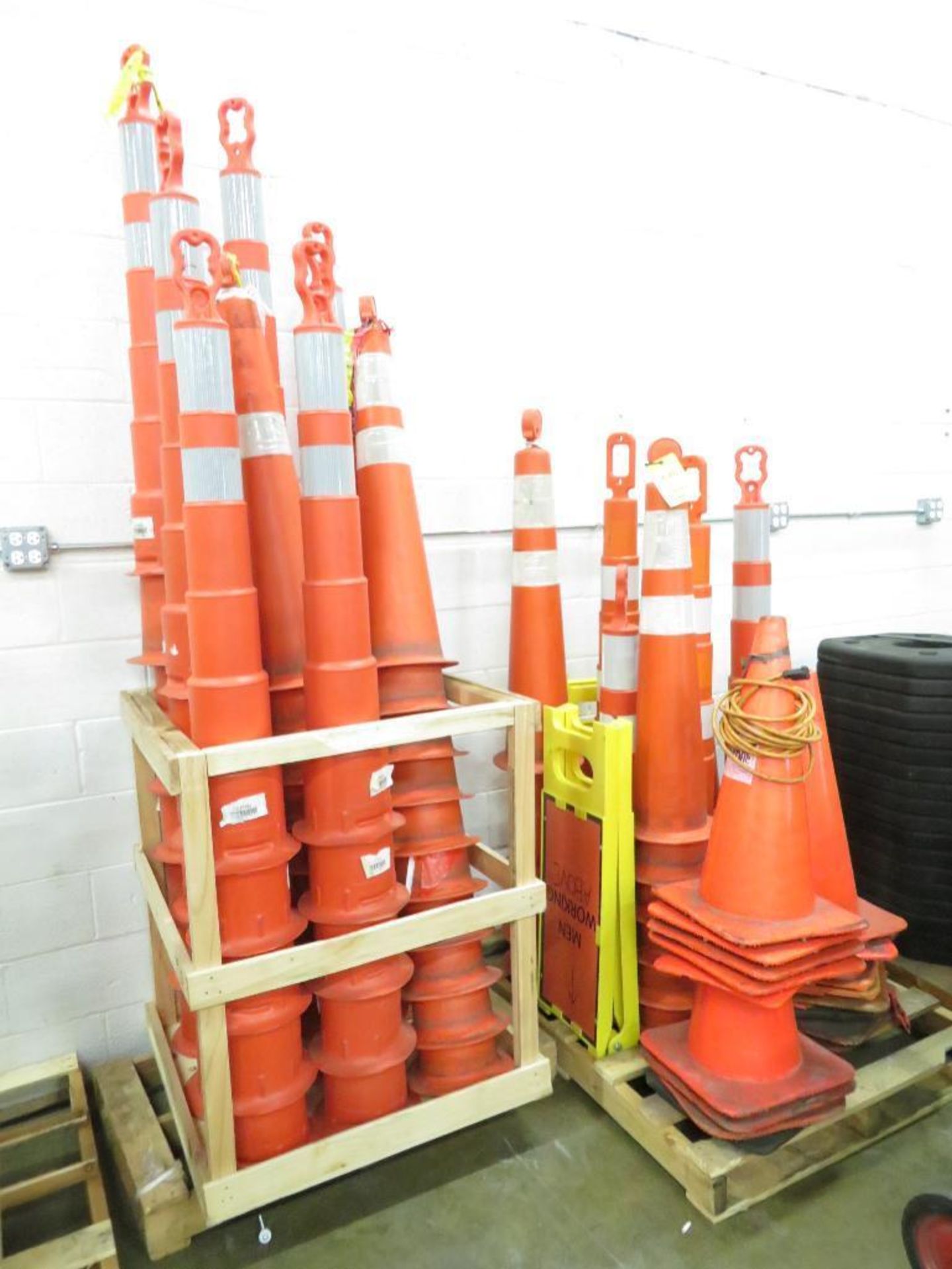 LOT: Assorted Safety Cones & Bases