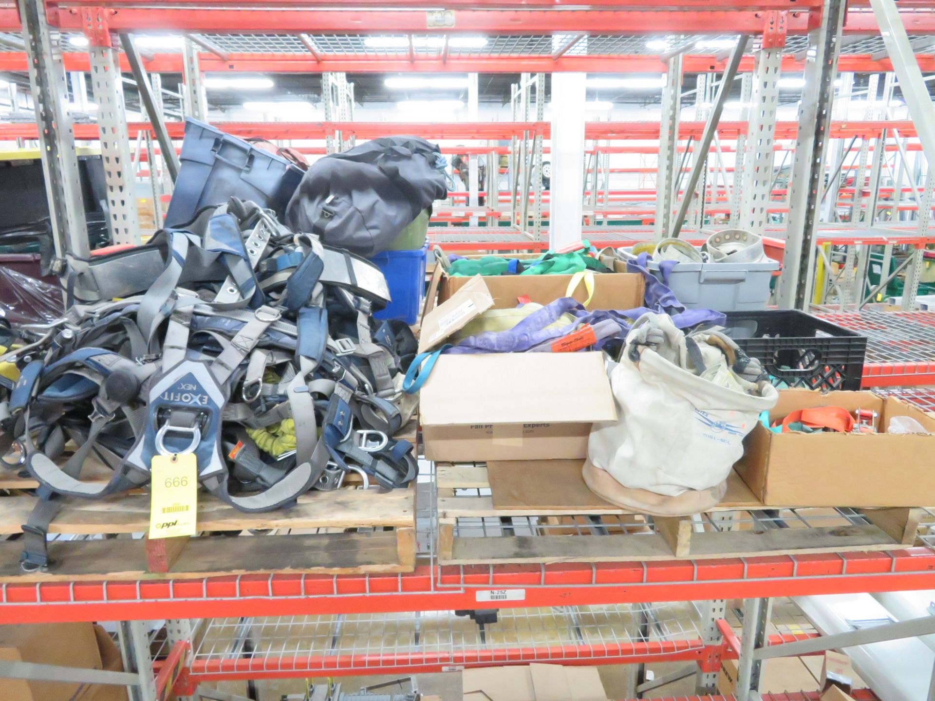 LOT: Assorted Safety Harnesses, Lifting Slings, Rope