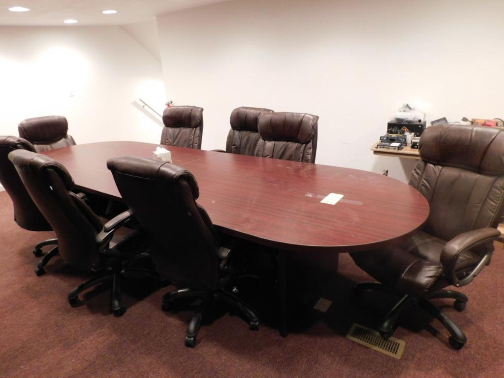 LOT: 4 ft. x 12 ft. Conference Table with (8) Executive Chairs, Small Table with (3) Chairs