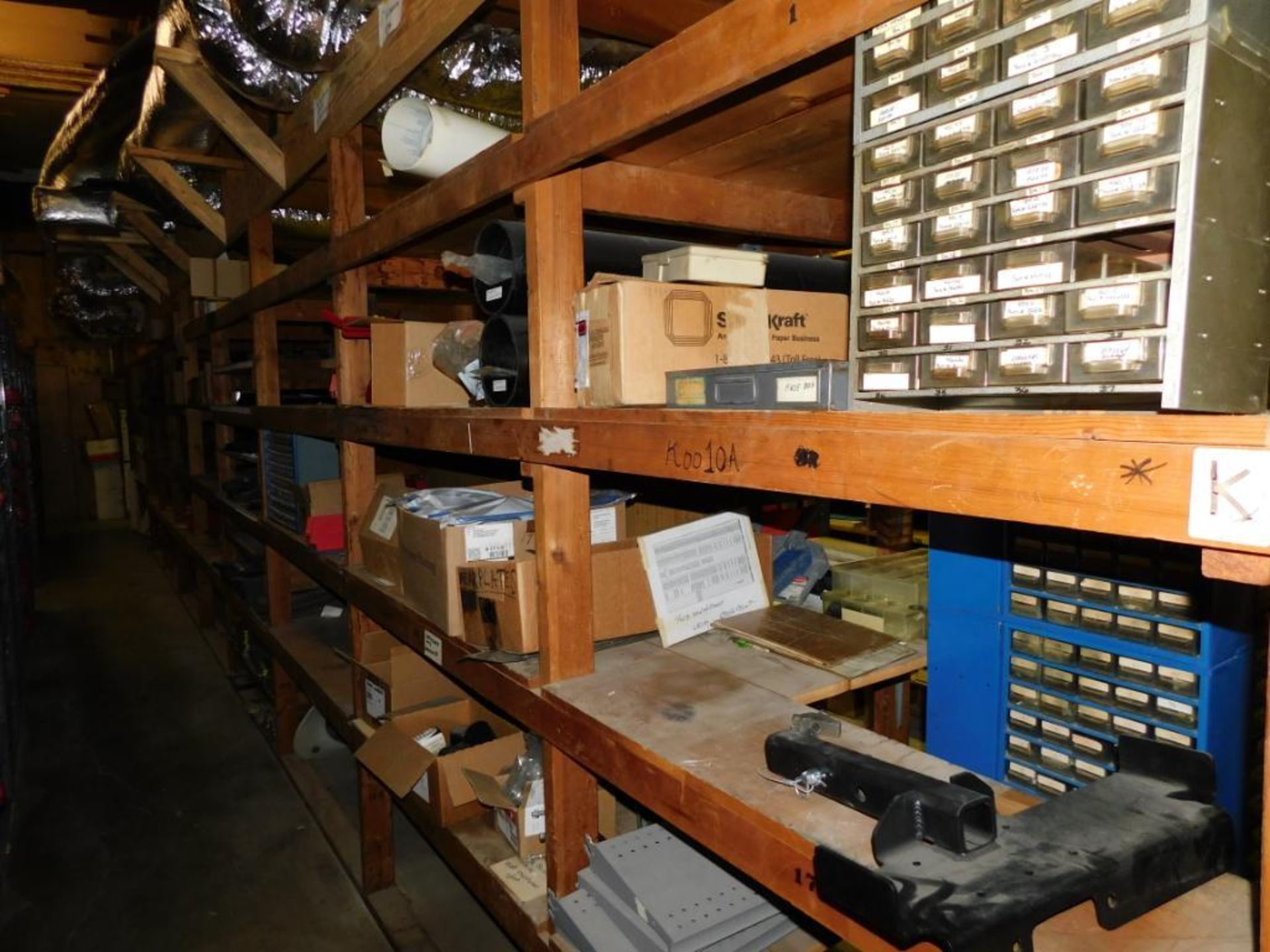 LOT: (1) Row of Shelving (both sides) with Contents of Hardware, Hubs, Bearing Kits, Bush Hog Parts, - Image 4 of 4