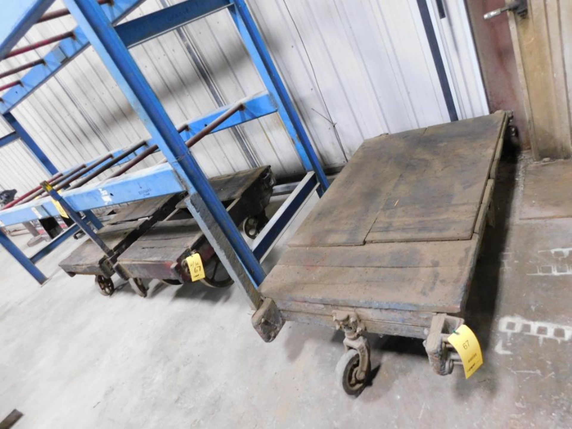 LOT: (3) Vintage Railroad Style Shop Carts