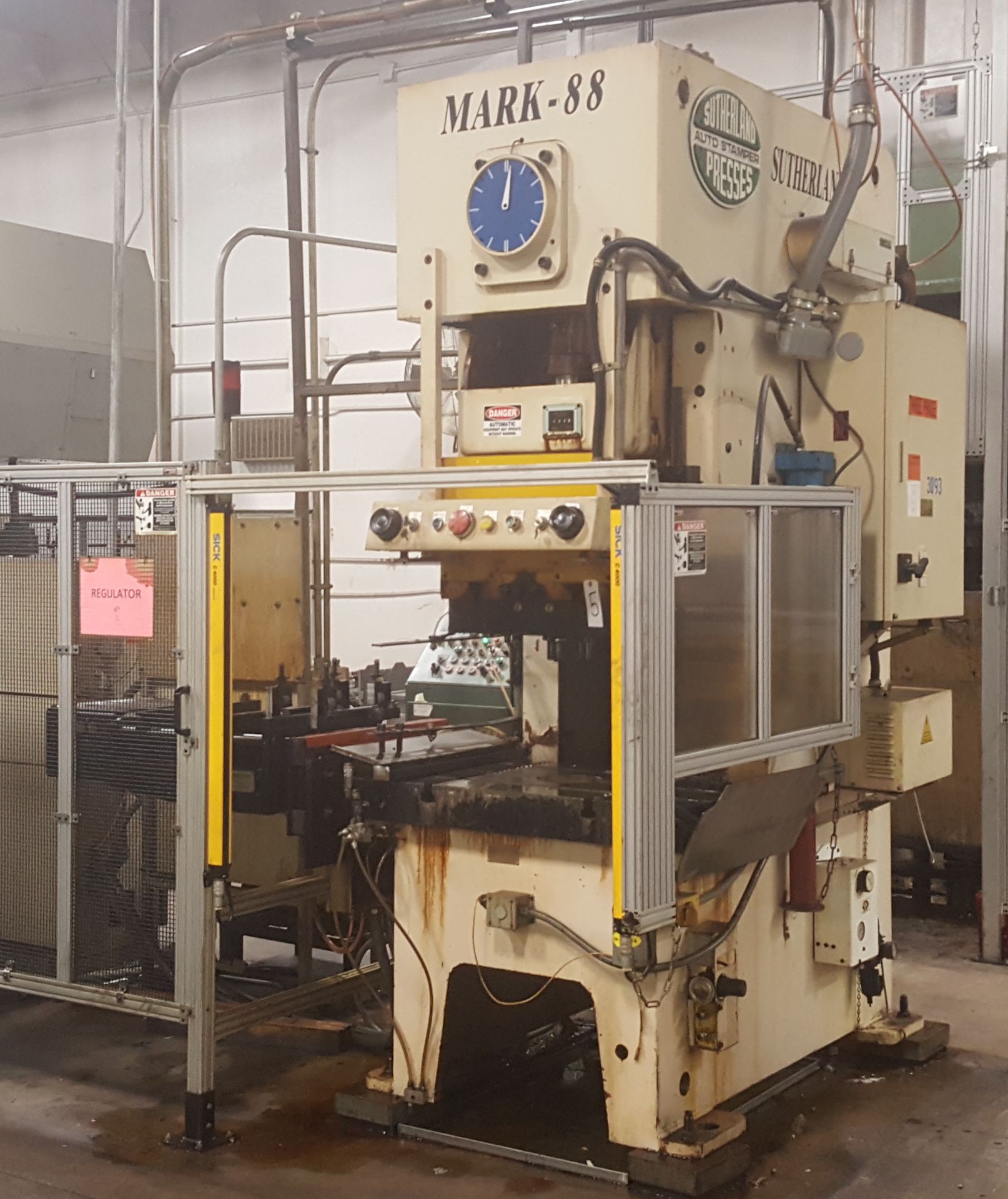 88 Ton Seyi Sutherland Mark 88 Gap Press s/n: 101066, 41.3 x 23.6” bed, 5.91” stroke, 12.99” die