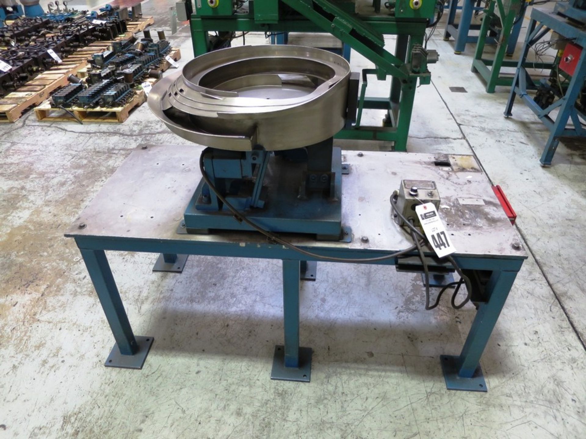 Bowl Feeder On Heavy Duty Steel Table