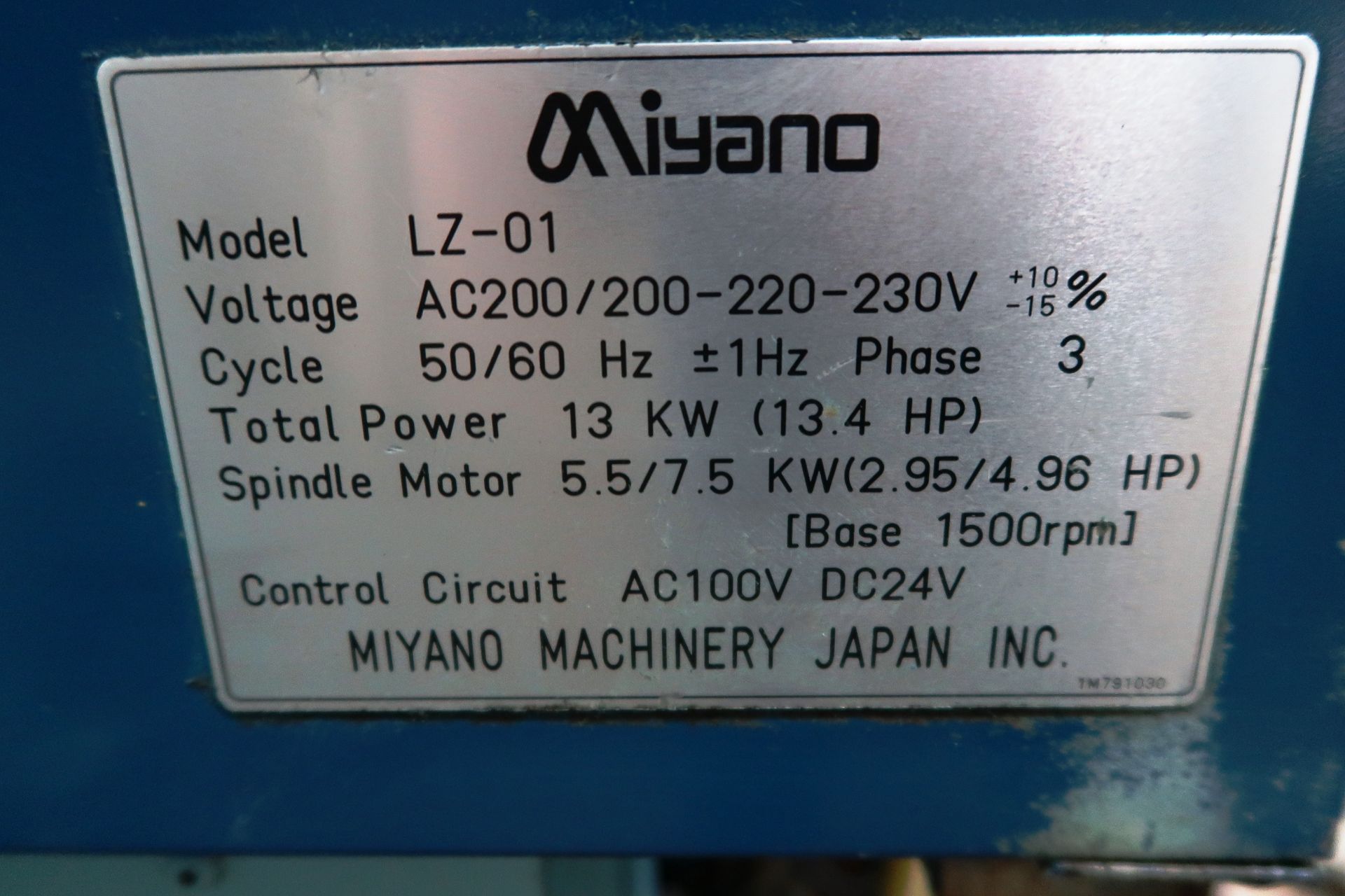 Miyano LZ-01 2-Axis Turning Center with Auto Load/unload System, S/N LZ010047, New 1999 - Image 9 of 9