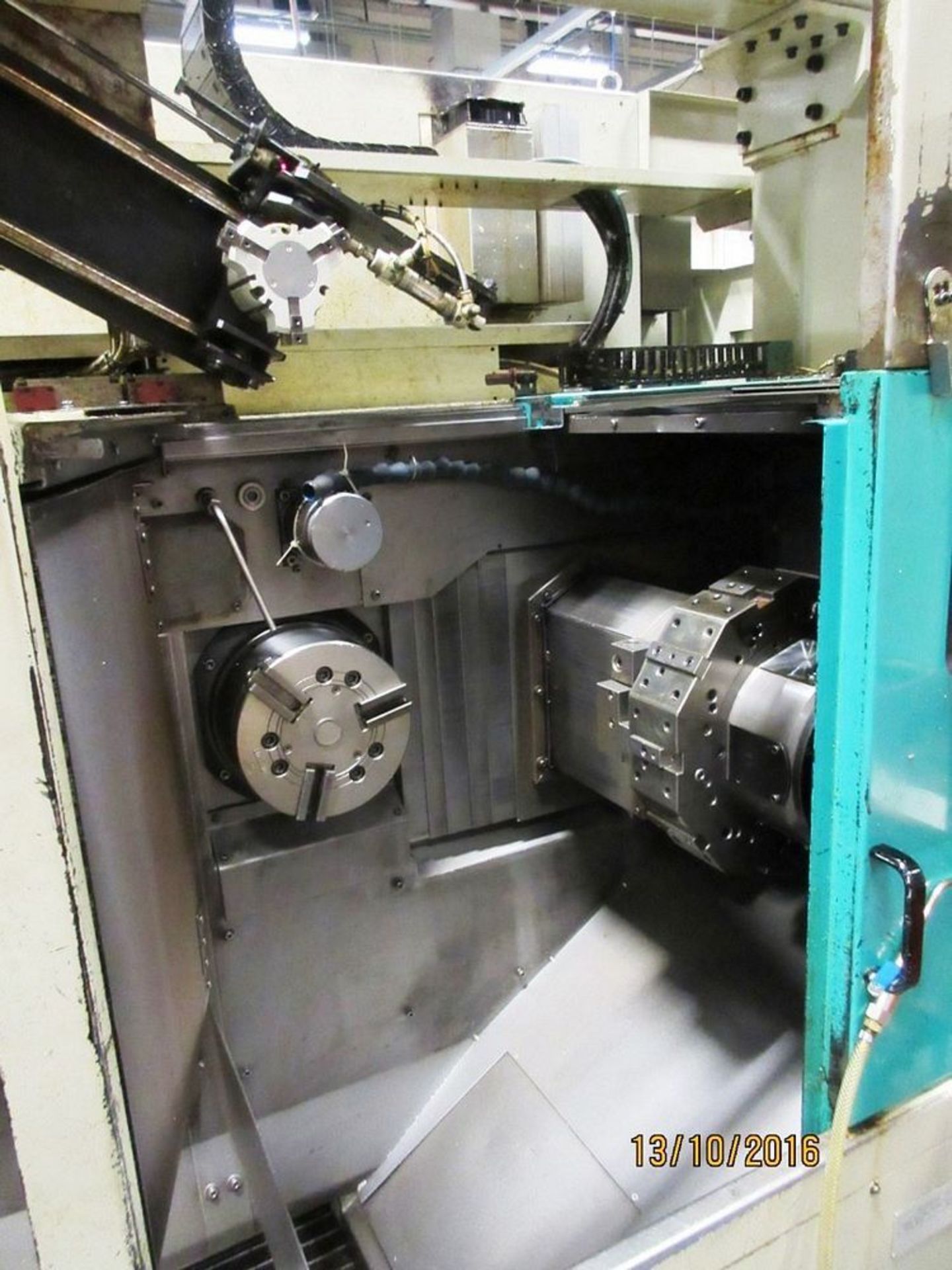 Takisawa TT-200-G CNC Twin Spindle Turning Center w/gantry Loader, Fanuc 21iTB CNc Control C-Axis, L - Image 5 of 14