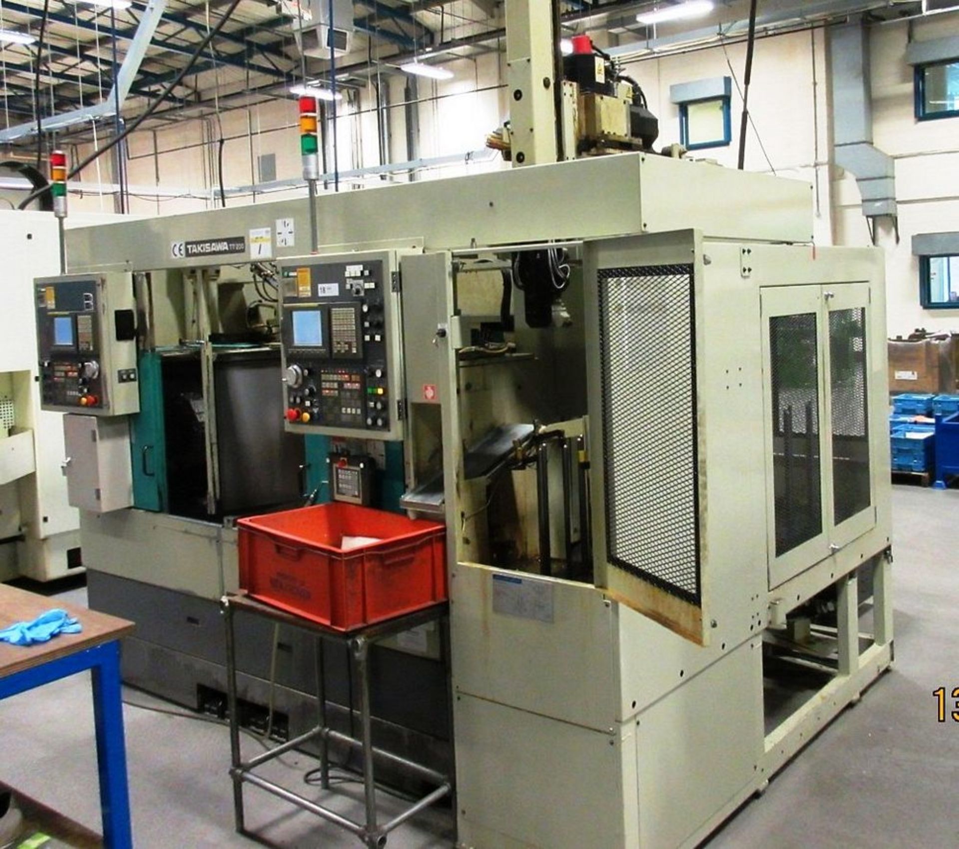 Takisawa TT-200-G CNC Twin Spindle Turning Center w/gantry Loader, Fanuc 21iTB CNc Control C-Axis, L - Image 10 of 14