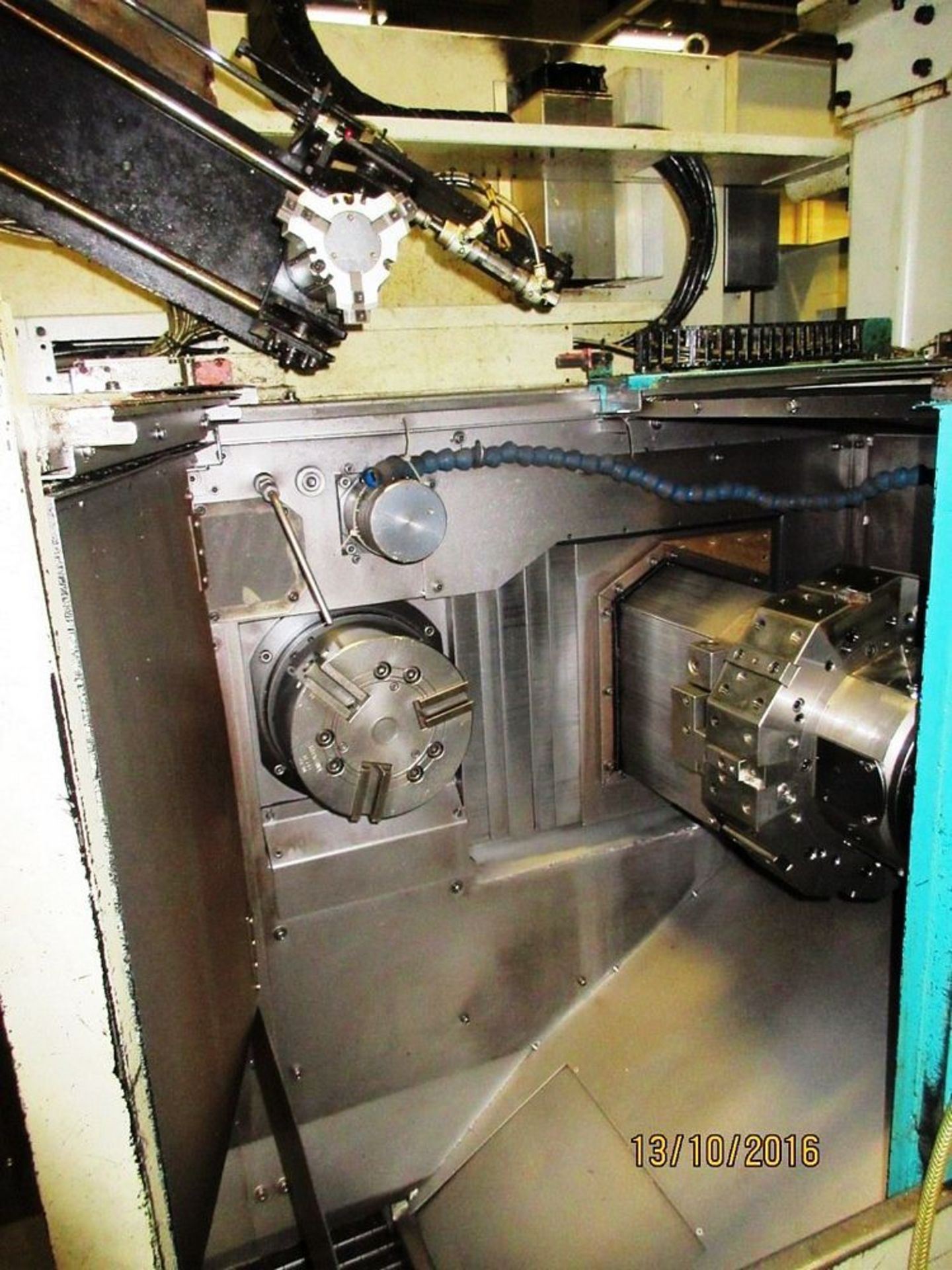 Takisawa TT-200-G CNC Twin Spindle Turning Center w/gantry Loader, Fanuc 21iTB CNc Control C-Axis, L - Image 6 of 14