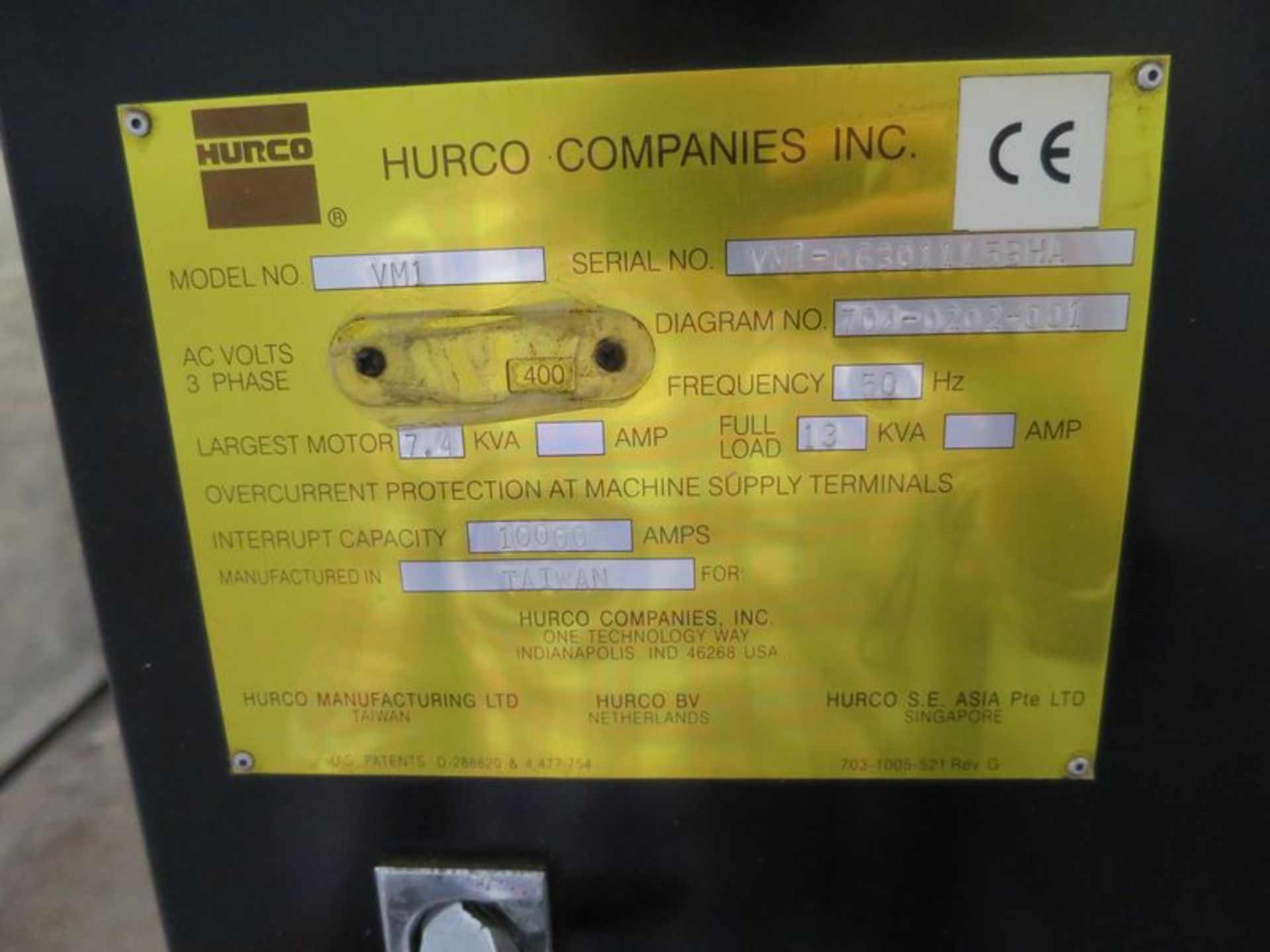 Hurco VM1 3-Axis CNC Vertical Machining Center, S/N 06301115BHA, New 2005 - Image 11 of 13