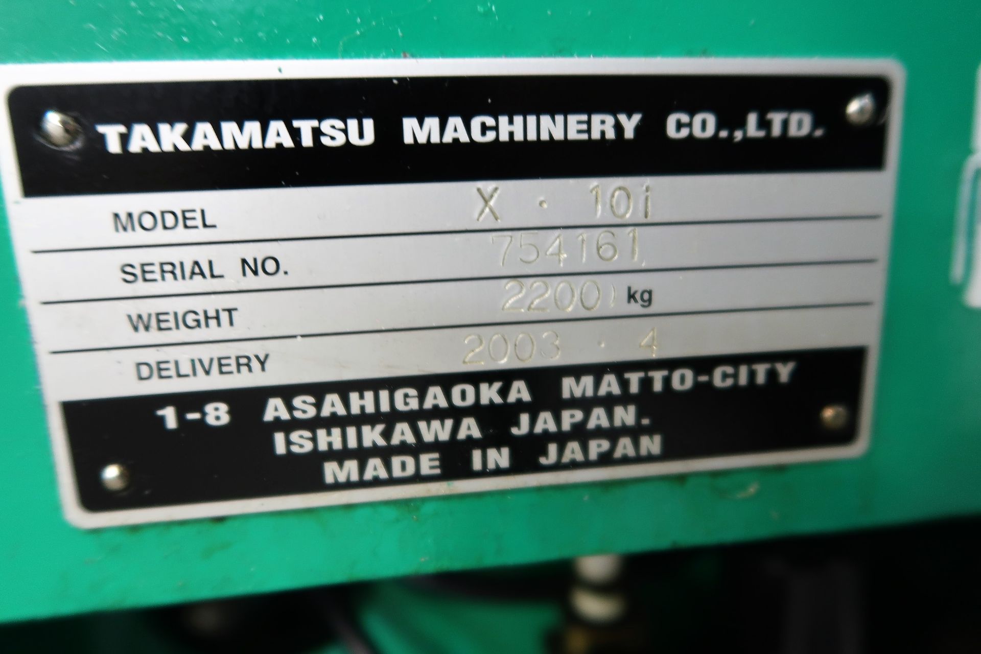 TAKAMAZ X-10I CNC TURNING CENTER WITH AUTO LOAD/UNLOADER ROBOT I, s/n 754161 - Image 8 of 10
