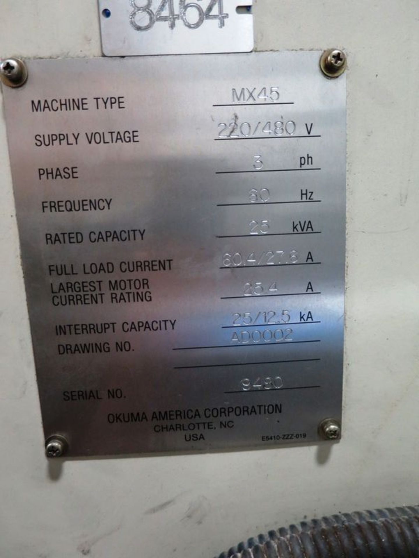 Okuma MX-45VAE 3-Axis CNC Vertical Machining Center, S/N 9480, New 2000 - Image 14 of 14