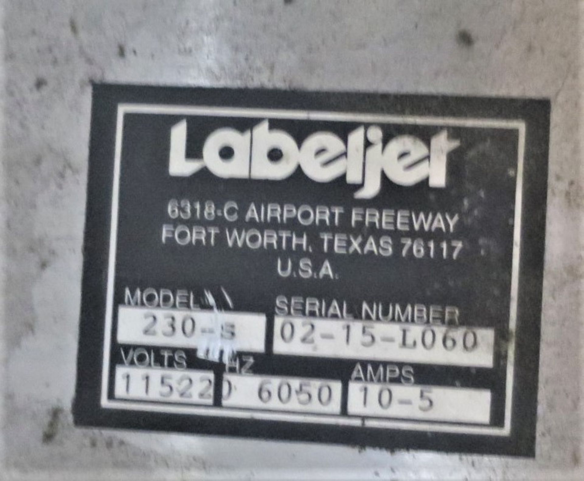 Labeljet 230-S Labeling Machine, S/N 02-15-L060 - Image 4 of 4