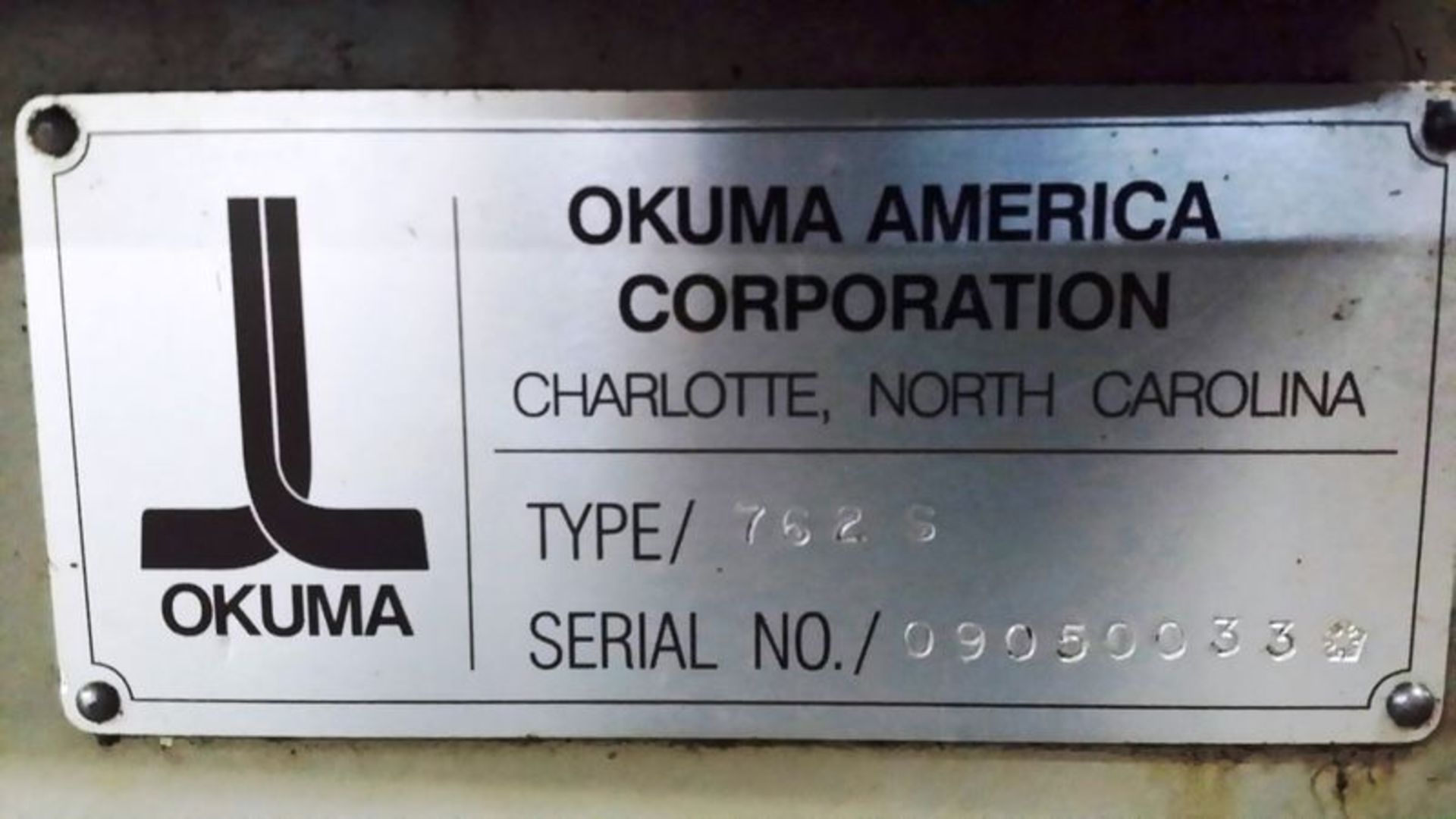 OKUMA CROWN-S762BB BIG BORE 2-AXIS CNC TURNING CENTER, S/N 33, NEW 1997 - Image 11 of 11