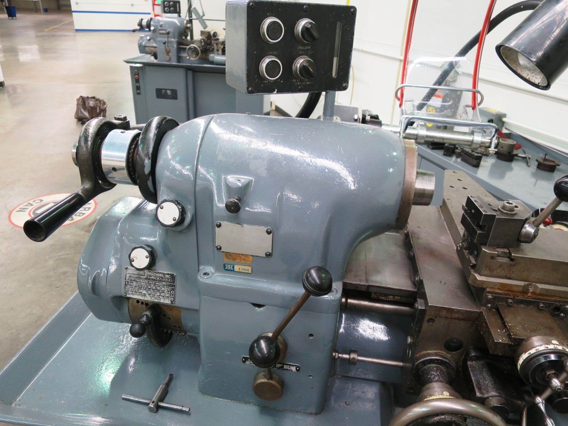 11"X18" HARDINGE HLV-H PRECISION TOOLMAKERS LATHE W/INCH THREADING, S/N HLVH-4907 - Image 8 of 11