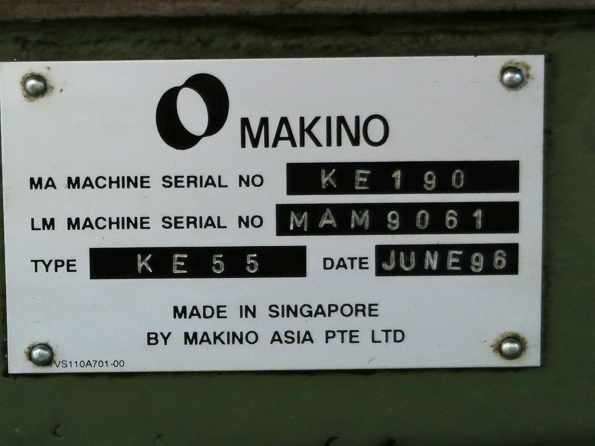 MAKINO KE55 3-AXIS MOLD MAKER CNC VERTICAL MILL, S/N KE190, NEW 1996 - Image 12 of 12