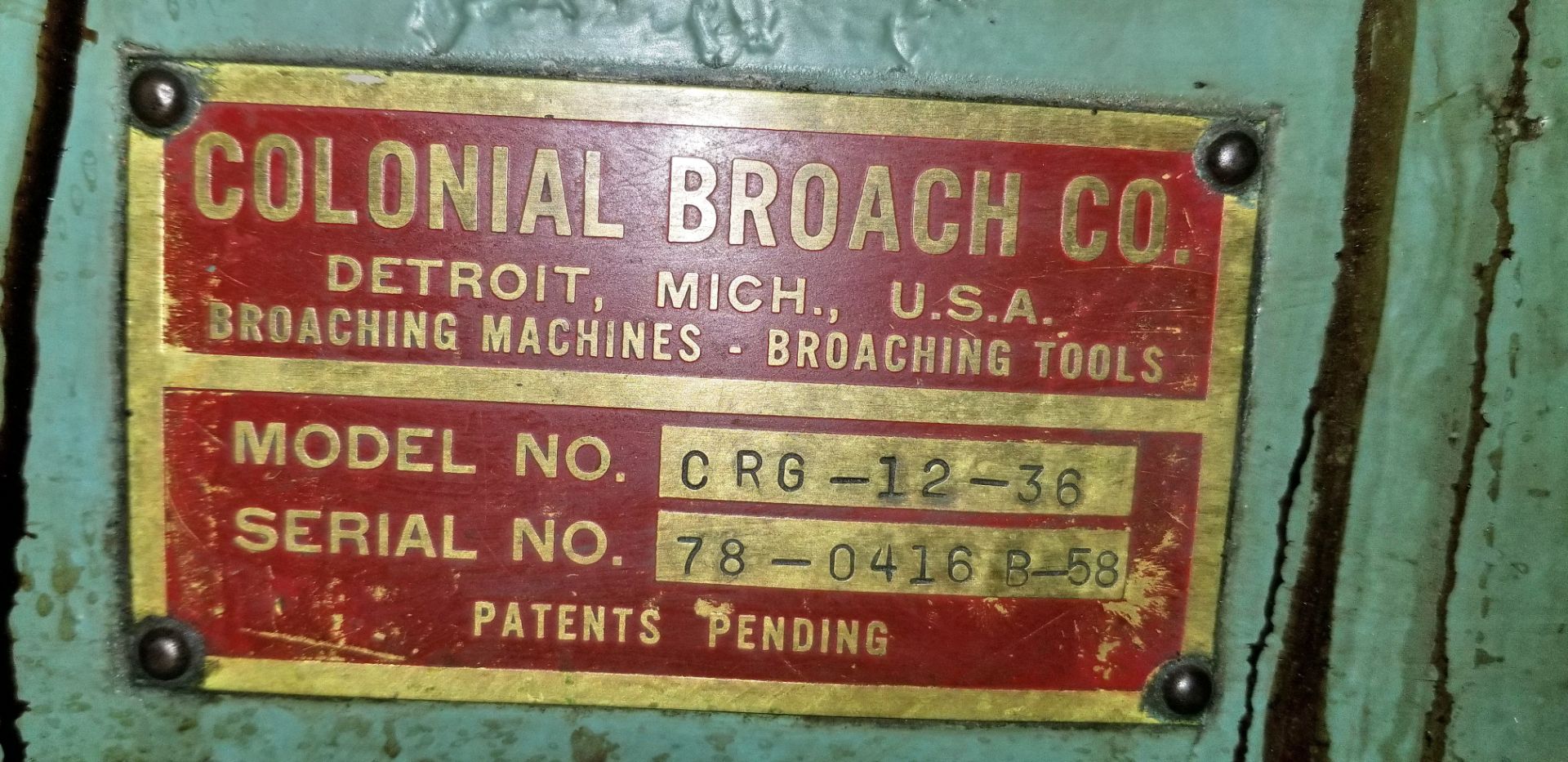 Colonial CRG-12-36 Broach Grinder - Image 3 of 3