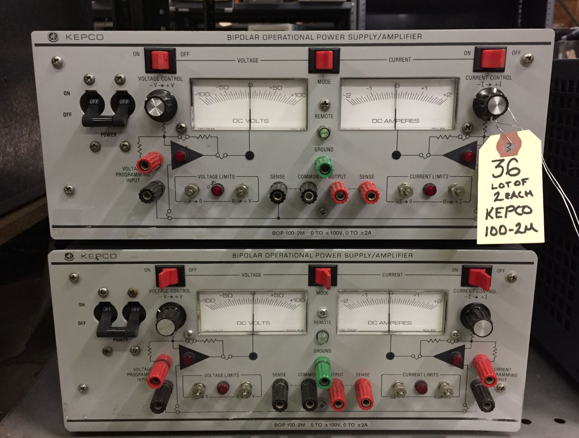 (2) Kepco BOP100-2M Bipolar Power Supply