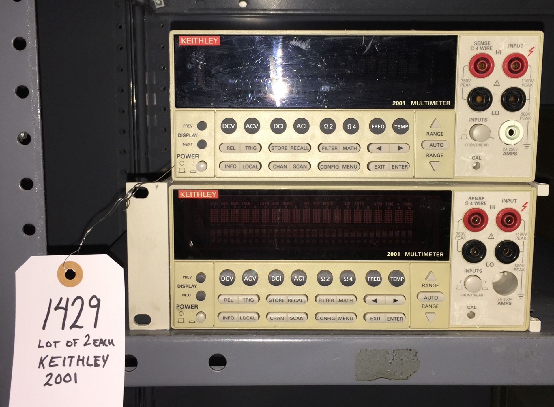 Lot of 2 Keithley 2001 Mulimeters